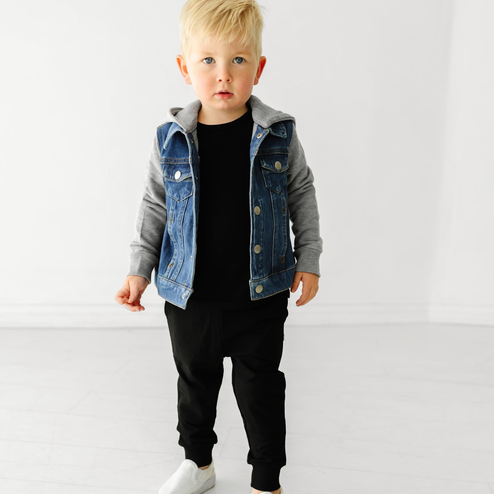 Midwash Blue/Gray Denim Jacket - Image 2