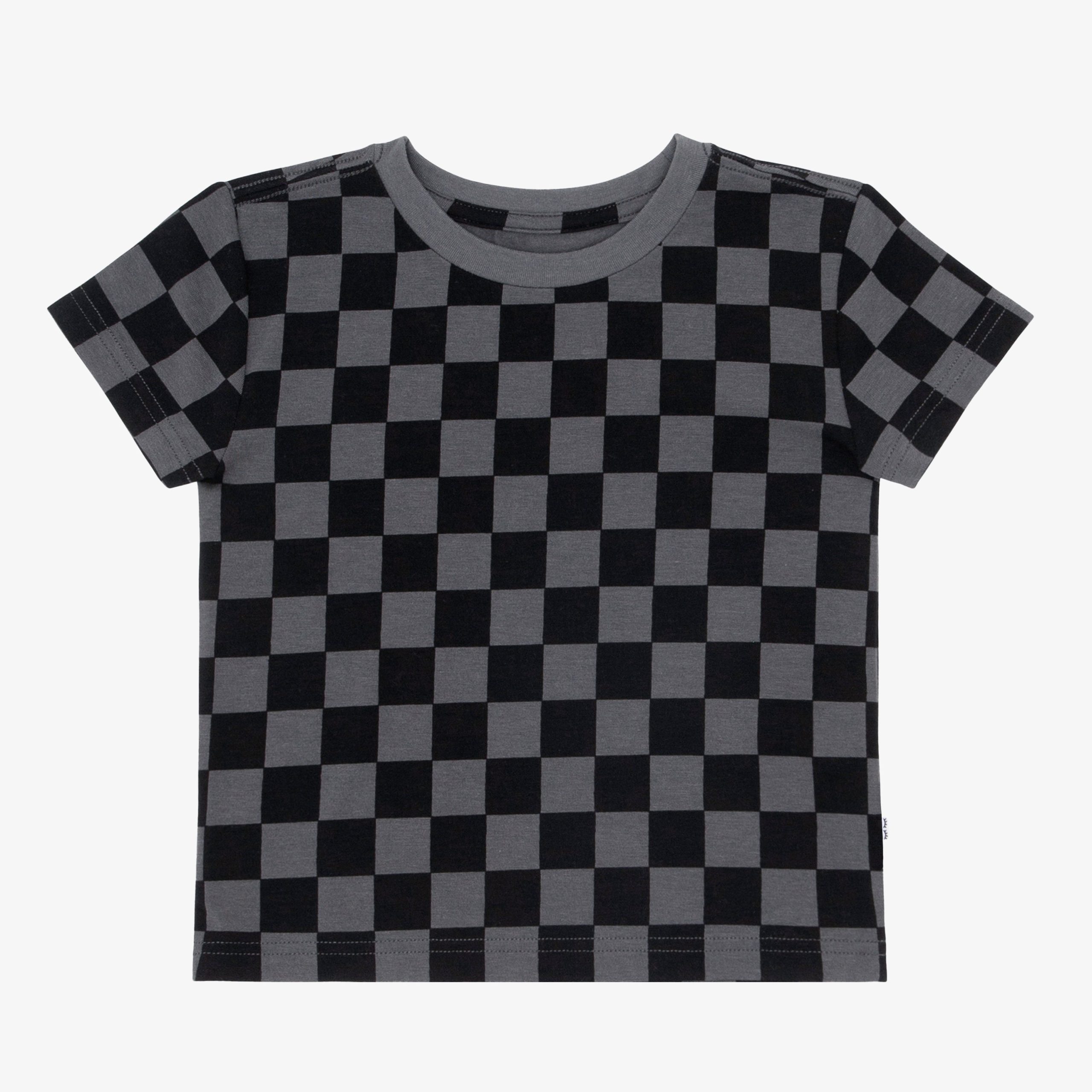 Monochrome Checks Short Sleeve Relaxed Tee - Image 3