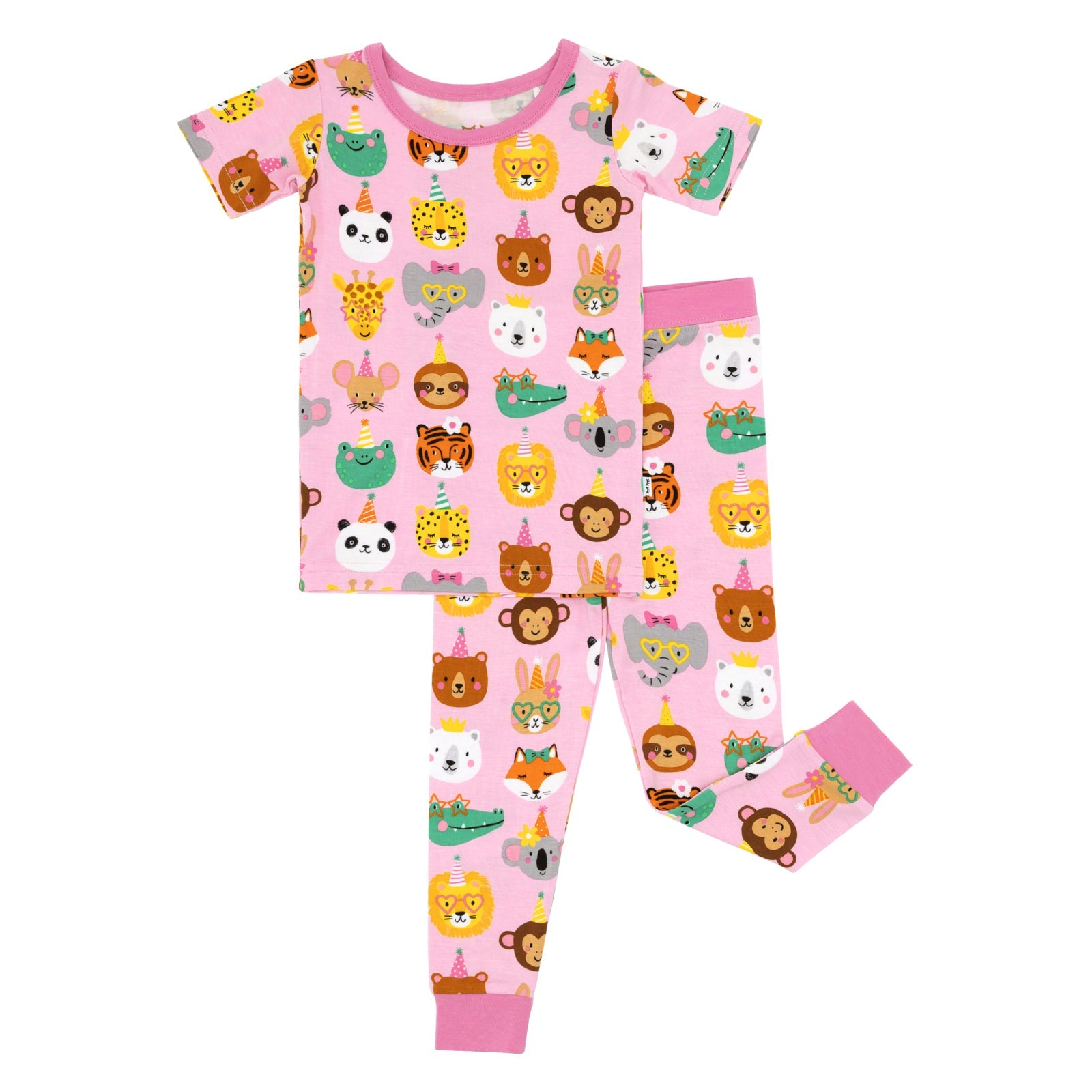 Pink Party Pals Two-Piece Short Sleeve Pajama Set - Image 6