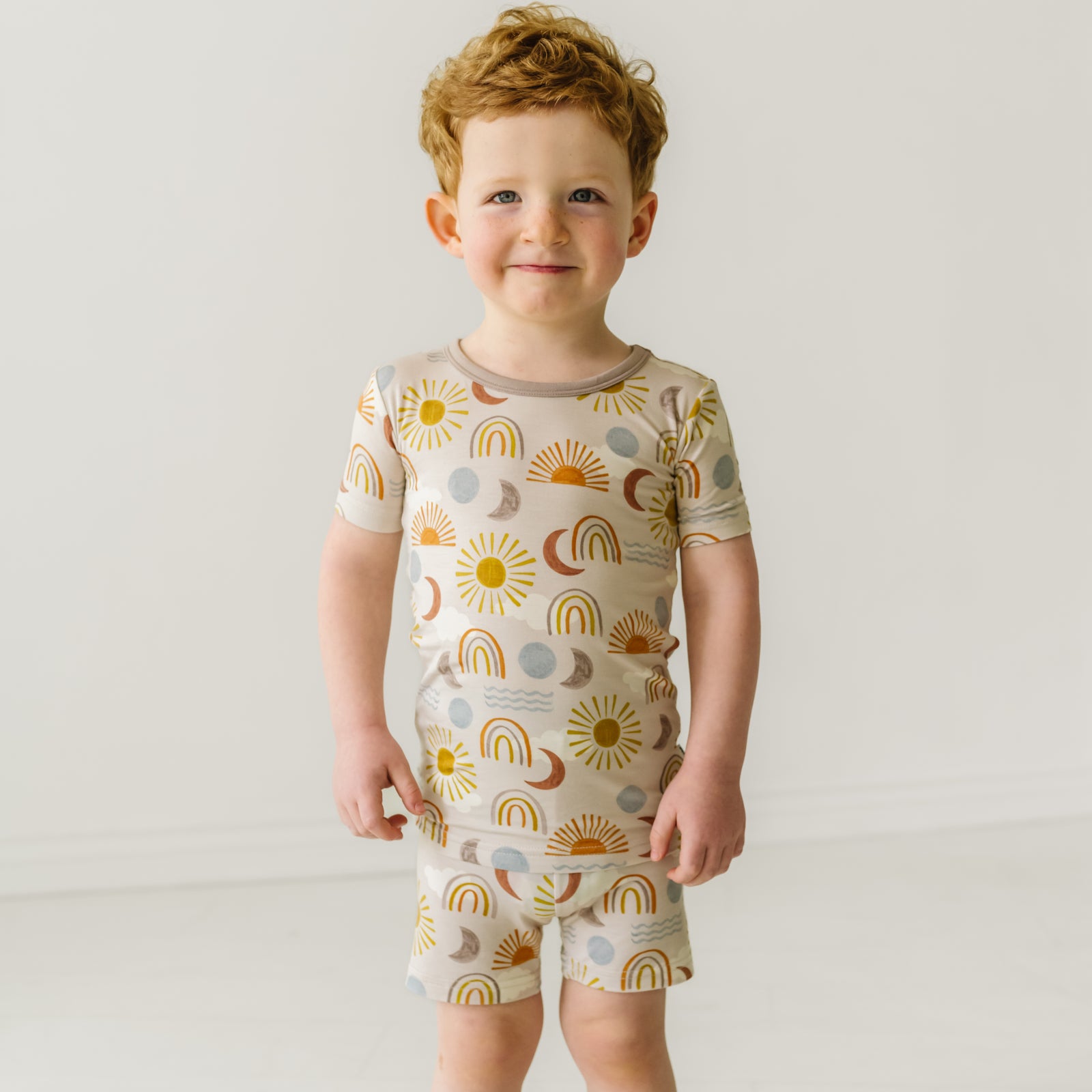Desert Sunrise Two-Piece Short Sleeve & Shorts Pajama Set - Image 2