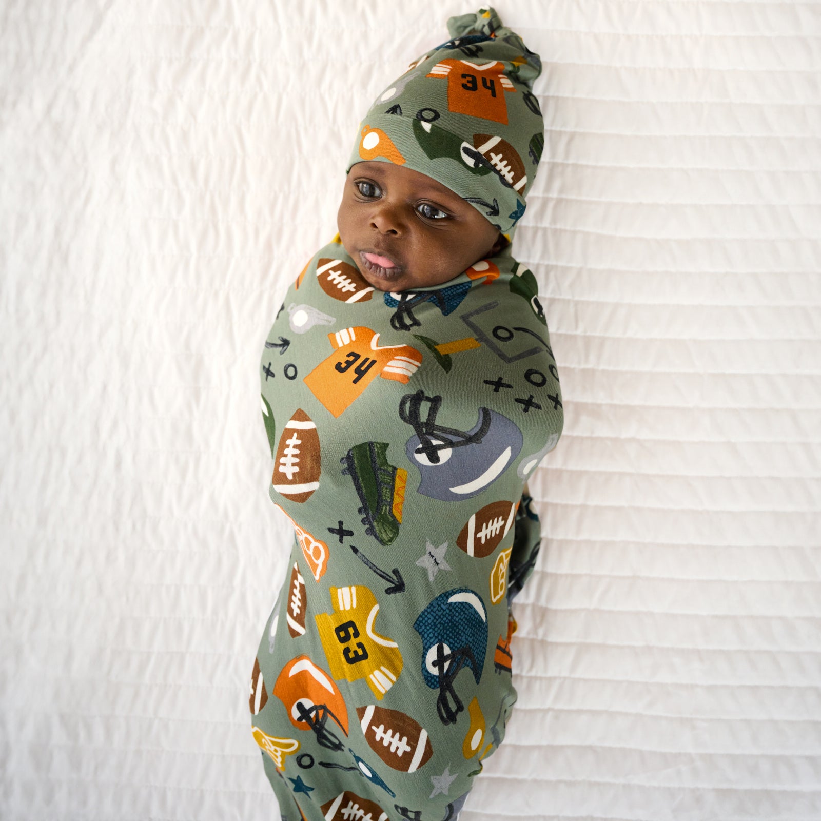 Touchdown Time Swaddle & Hat Set - Image 2