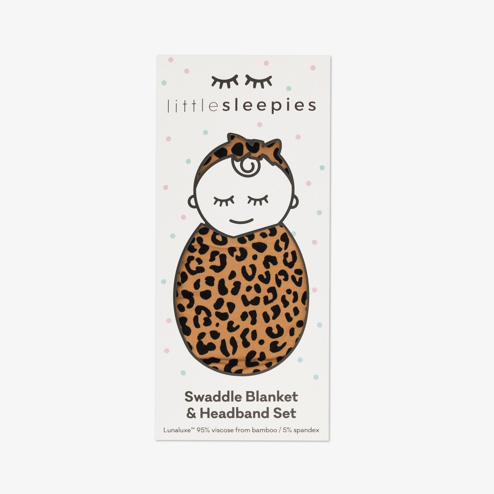 Classic Leopard Swaddle & Luxe Bow Headband Set - Image 4