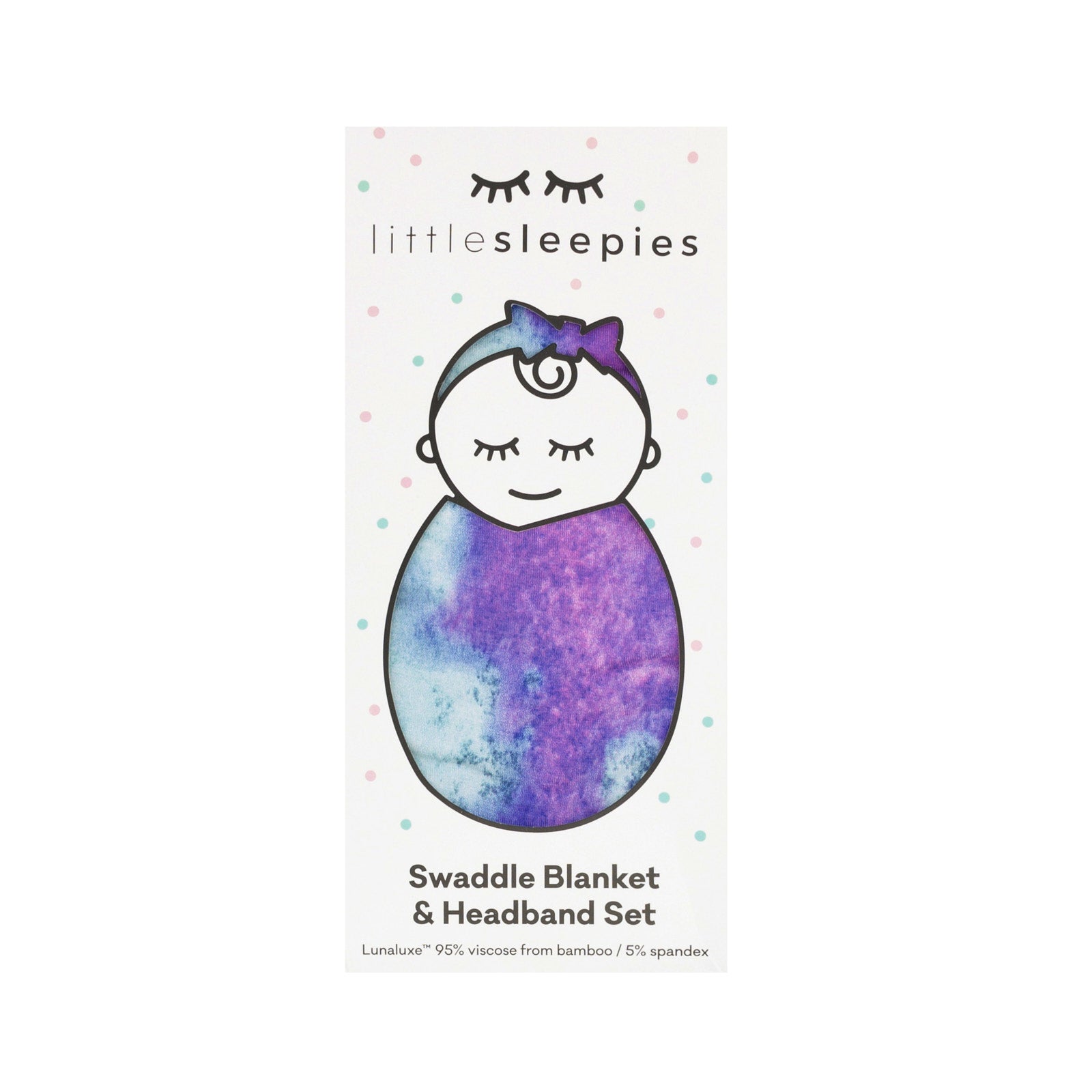 Purple Watercolor Swaddle & Luxe Bow Headband Set - Image 4