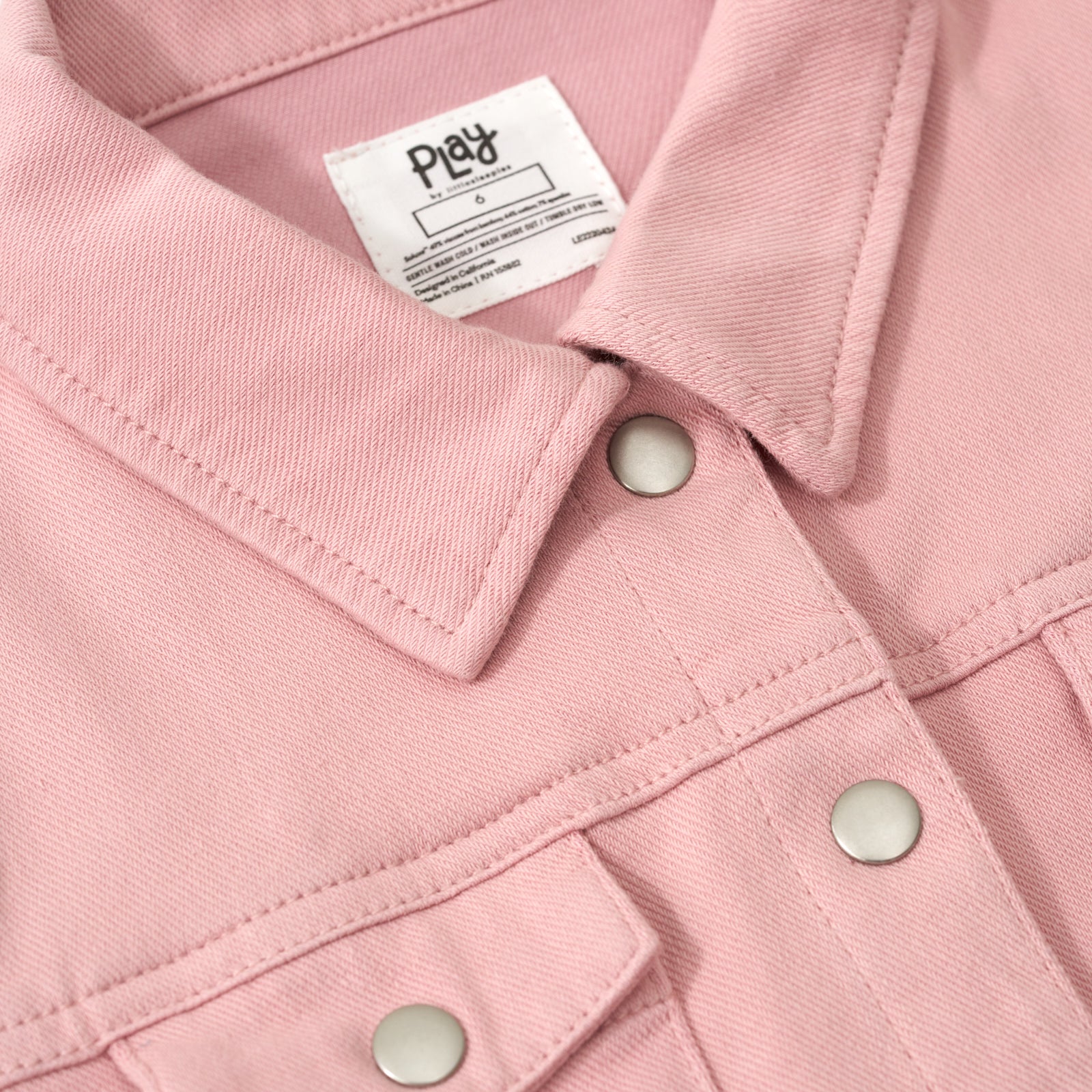 Mauve Blush Denim Trucker Jacket - Image 3