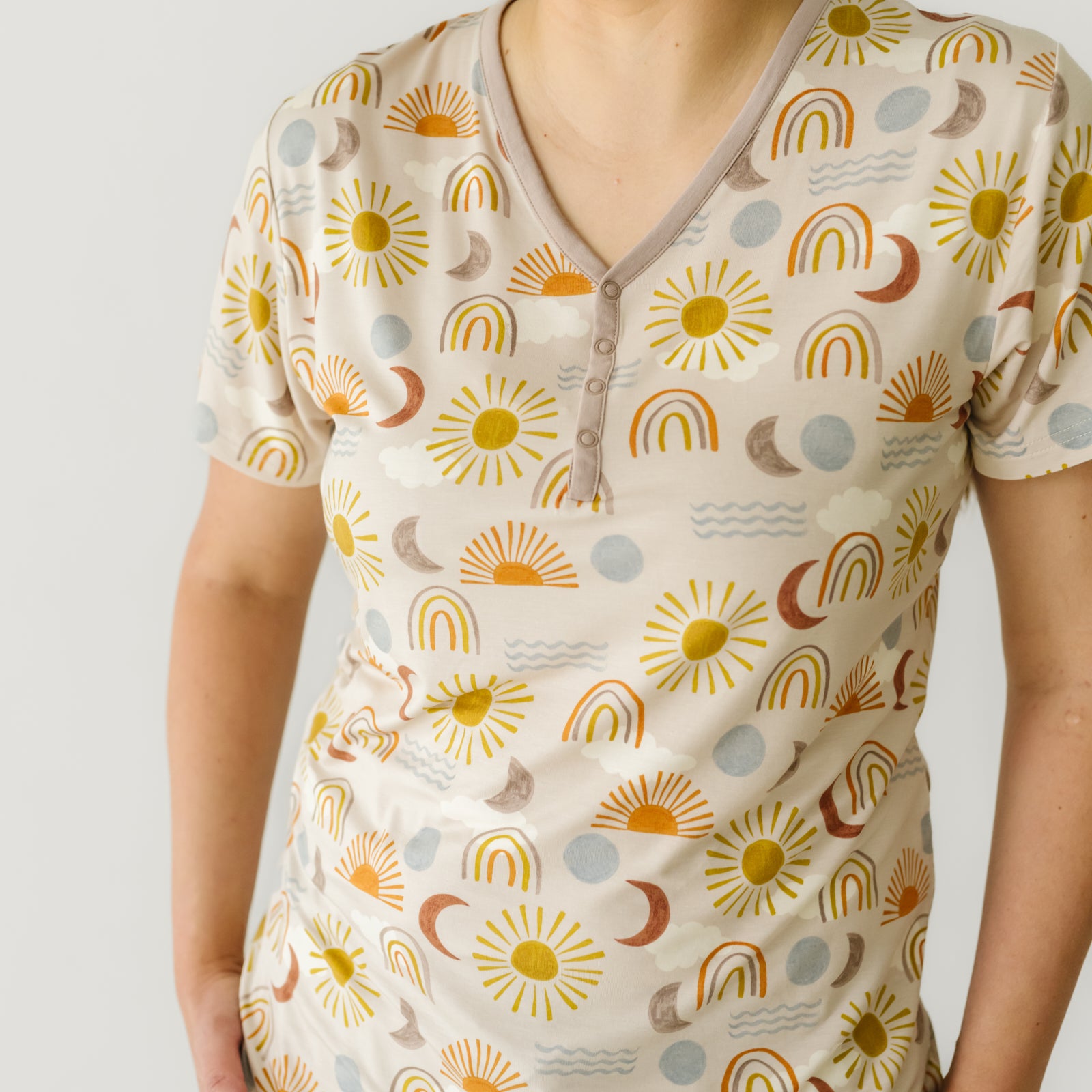 Desert Sunrise Women's Short Sleeve Pajama Top - Image 4