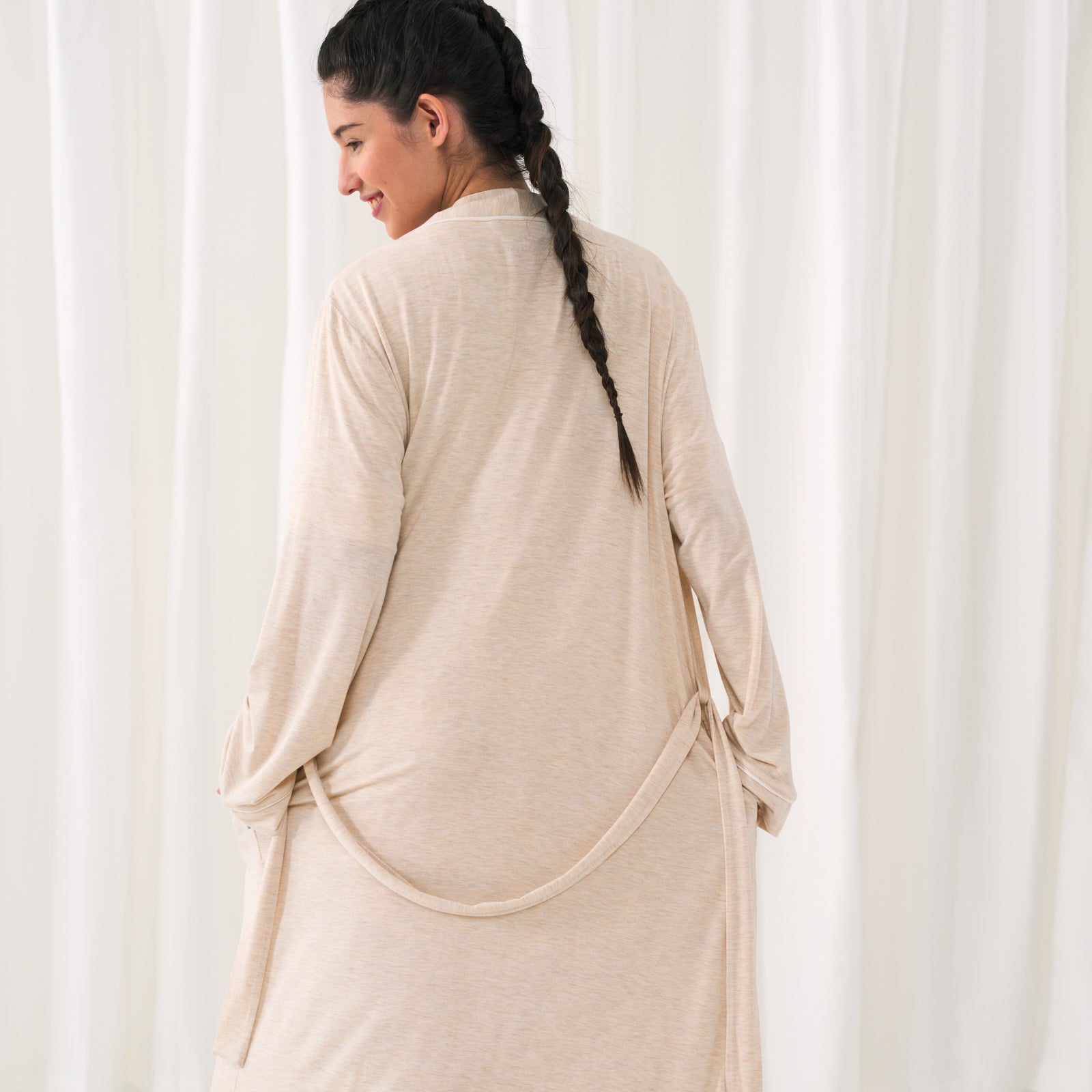 Heather Oatmeal Women's Robe - Image 5