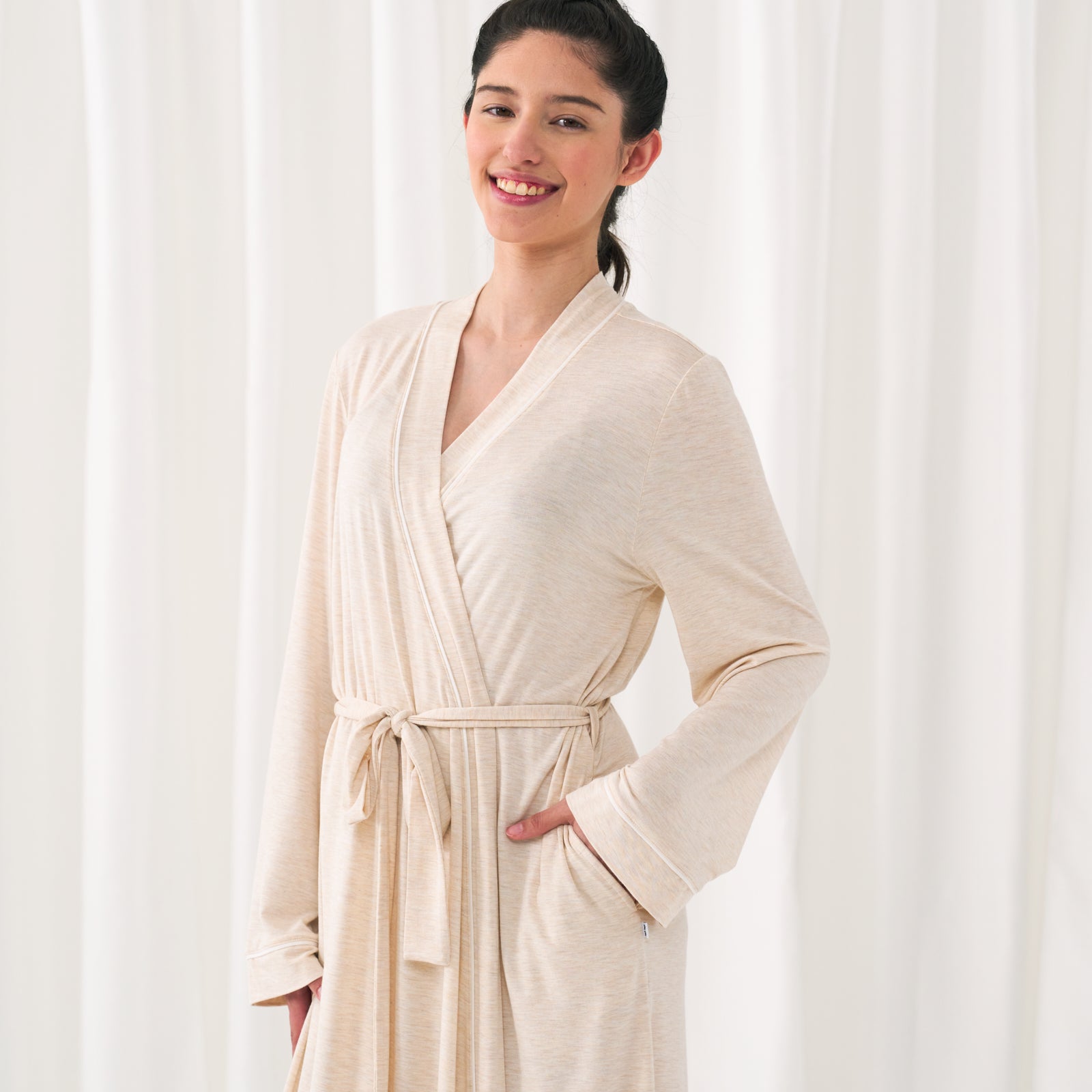 Heather Oatmeal Women's Robe - Image 6