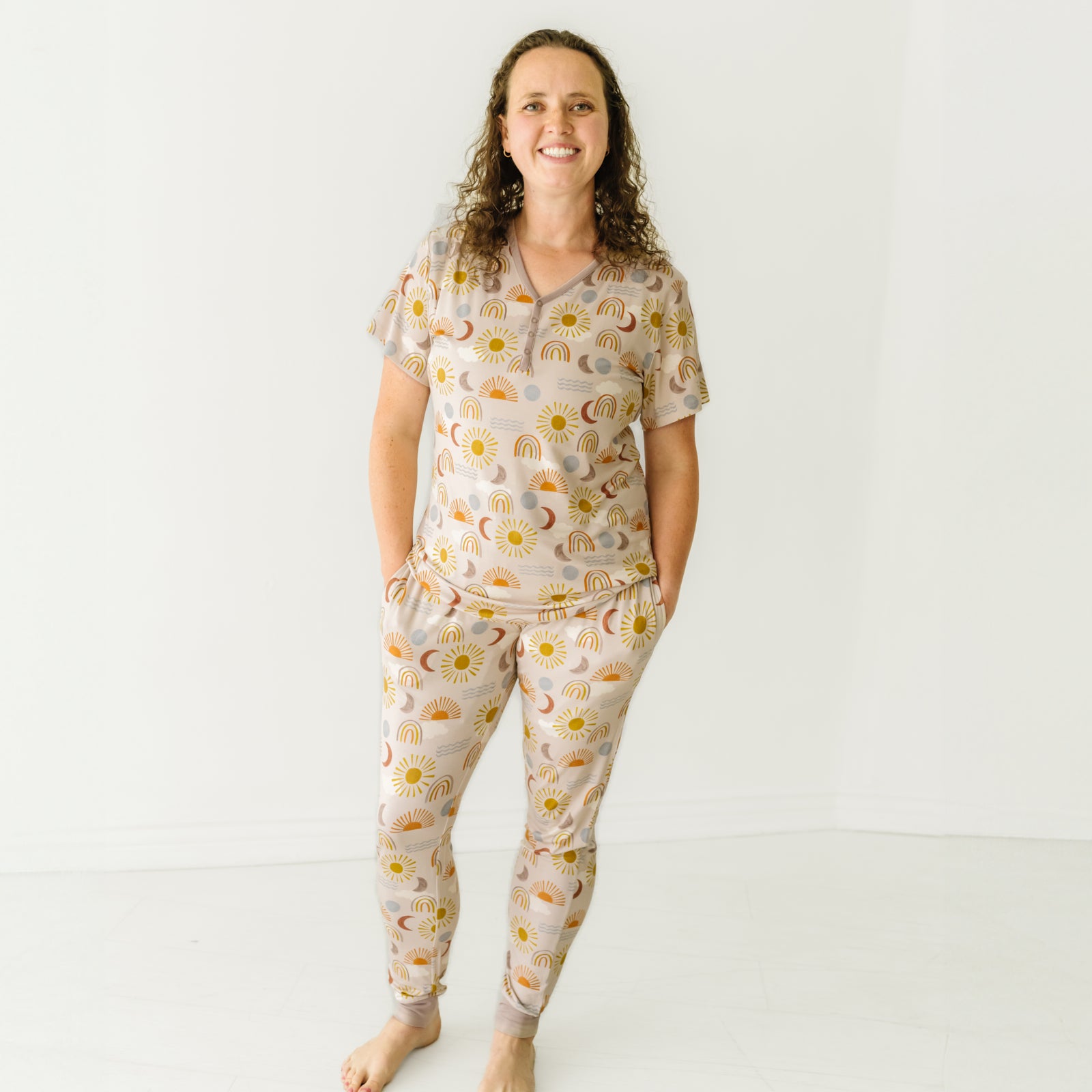Desert Sunrise Women's Short Sleeve Pajama Top - Image 3