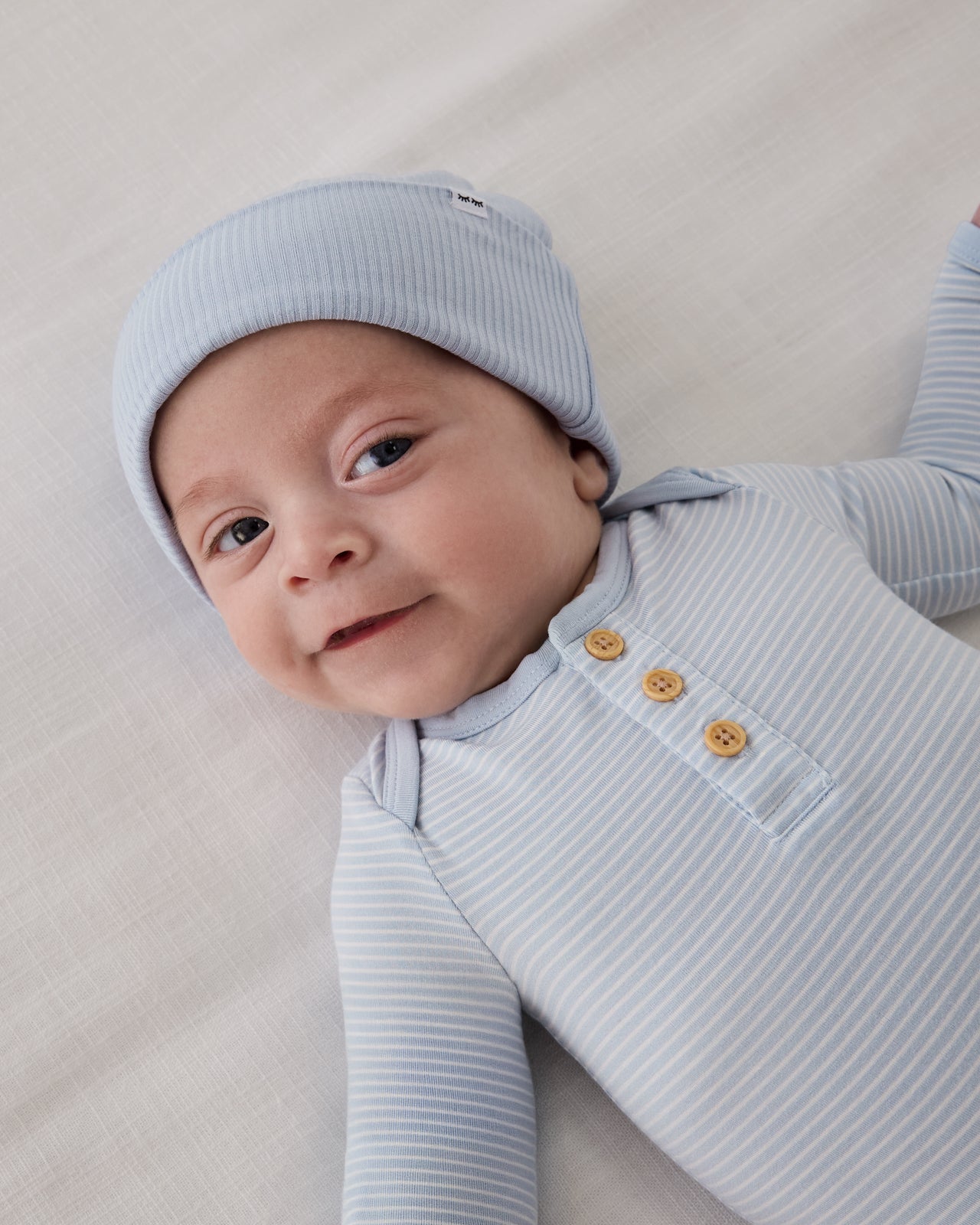 Light Fog Ribbed Infant Beanie - Image 2