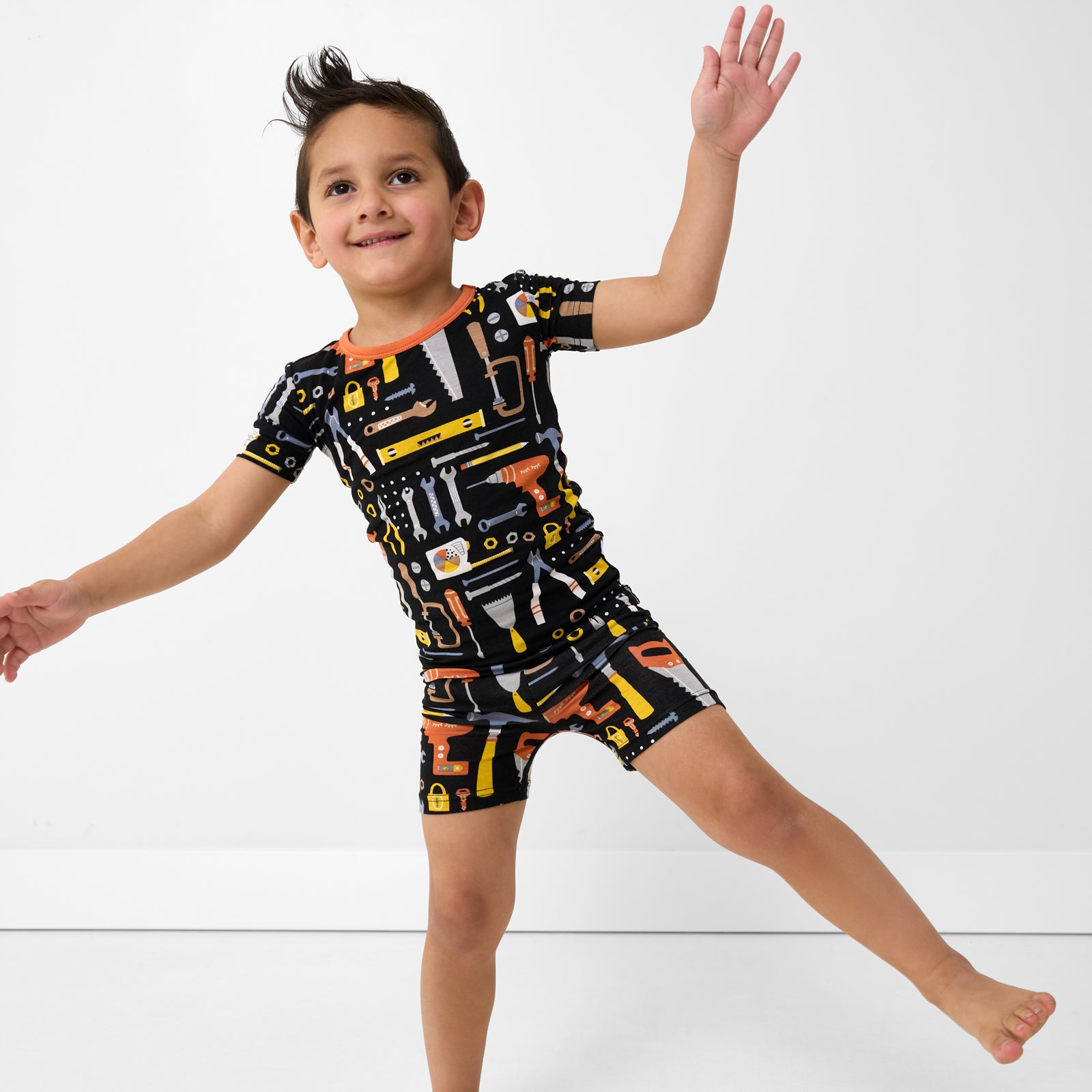 Little Builders Two-Piece Short Sleeve & Shorts Pajama Set - Image 2