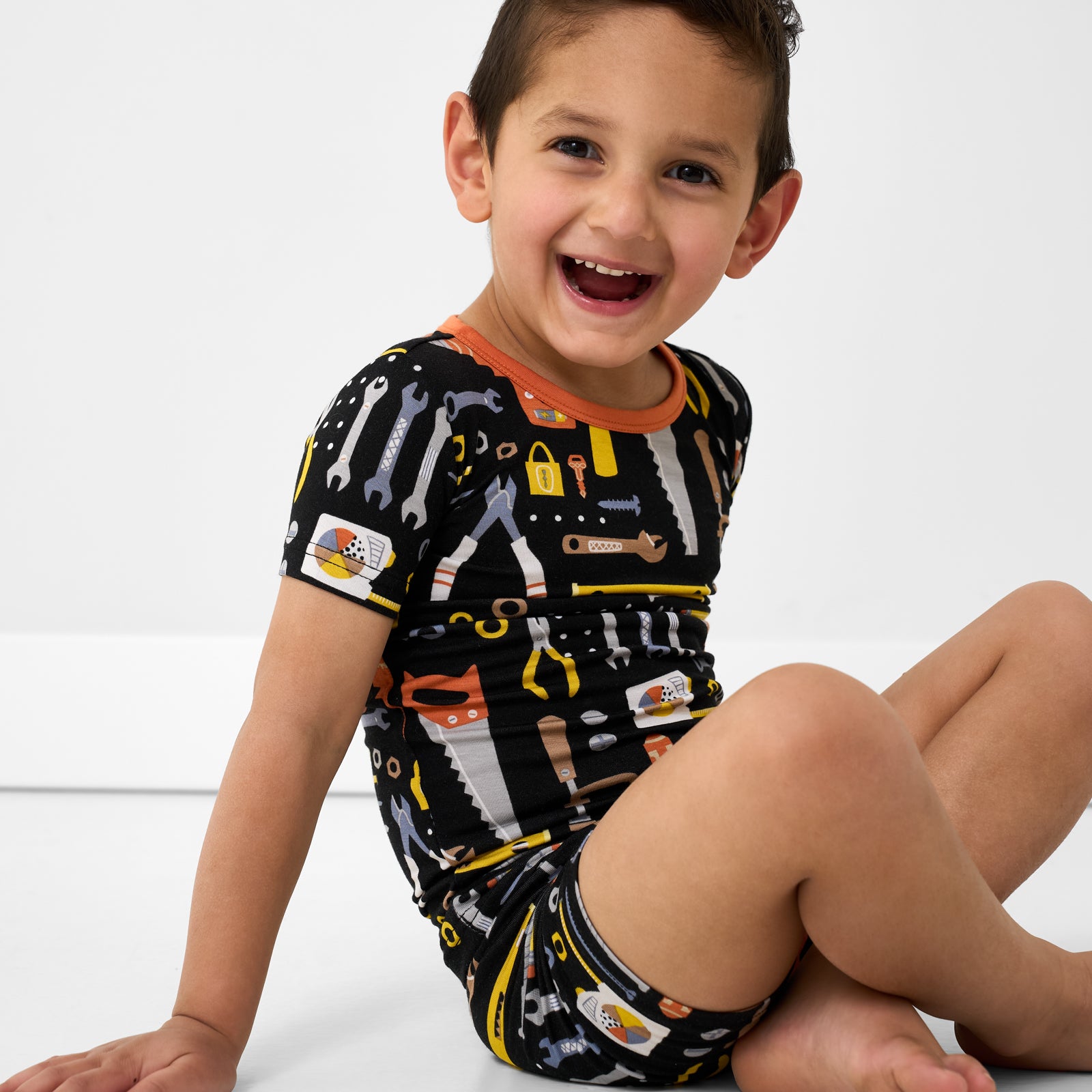 Little Builders Two-Piece Short Sleeve & Shorts Pajama Set - Image 4