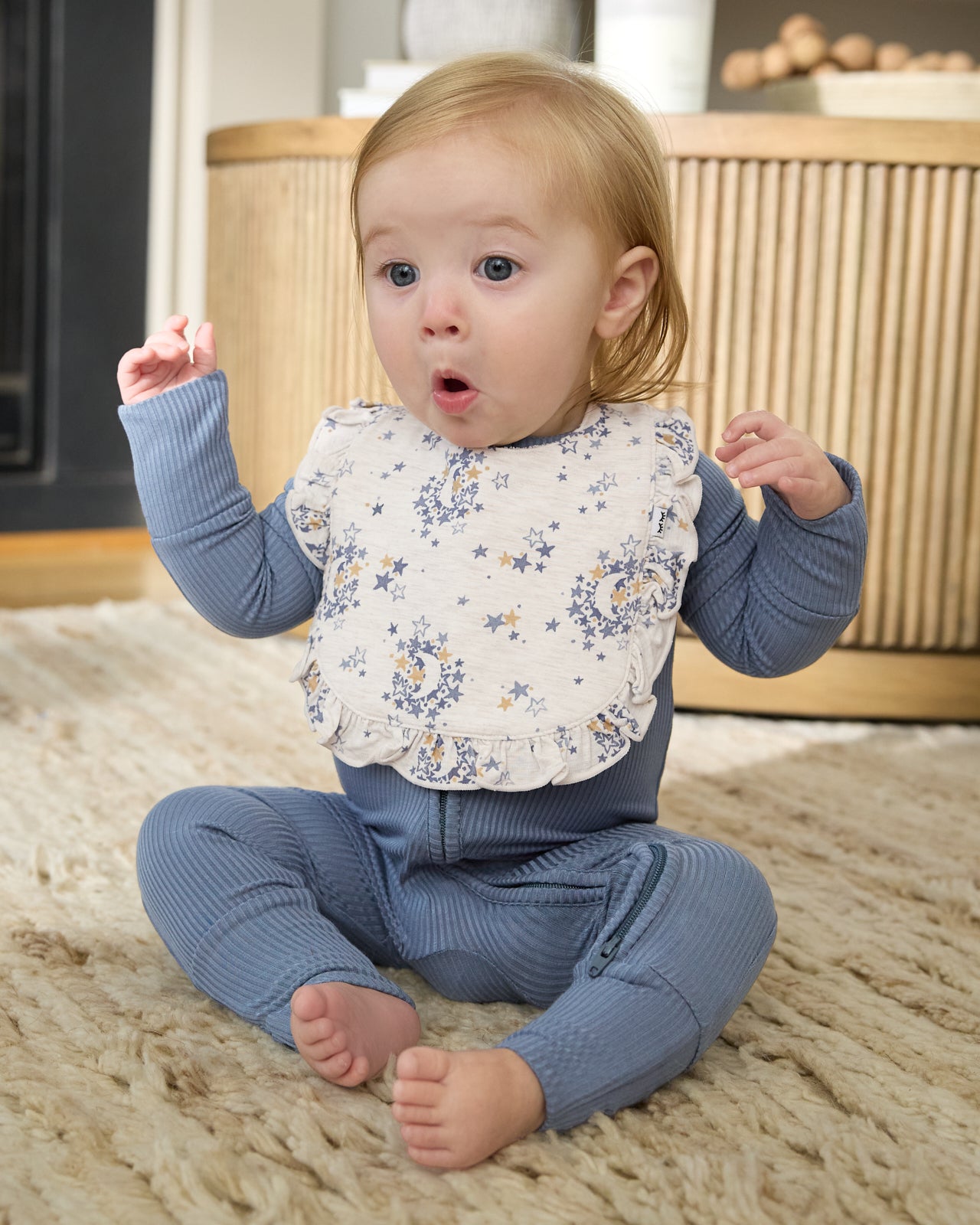 Lullaby Sky Ruffle Bib - Image 5