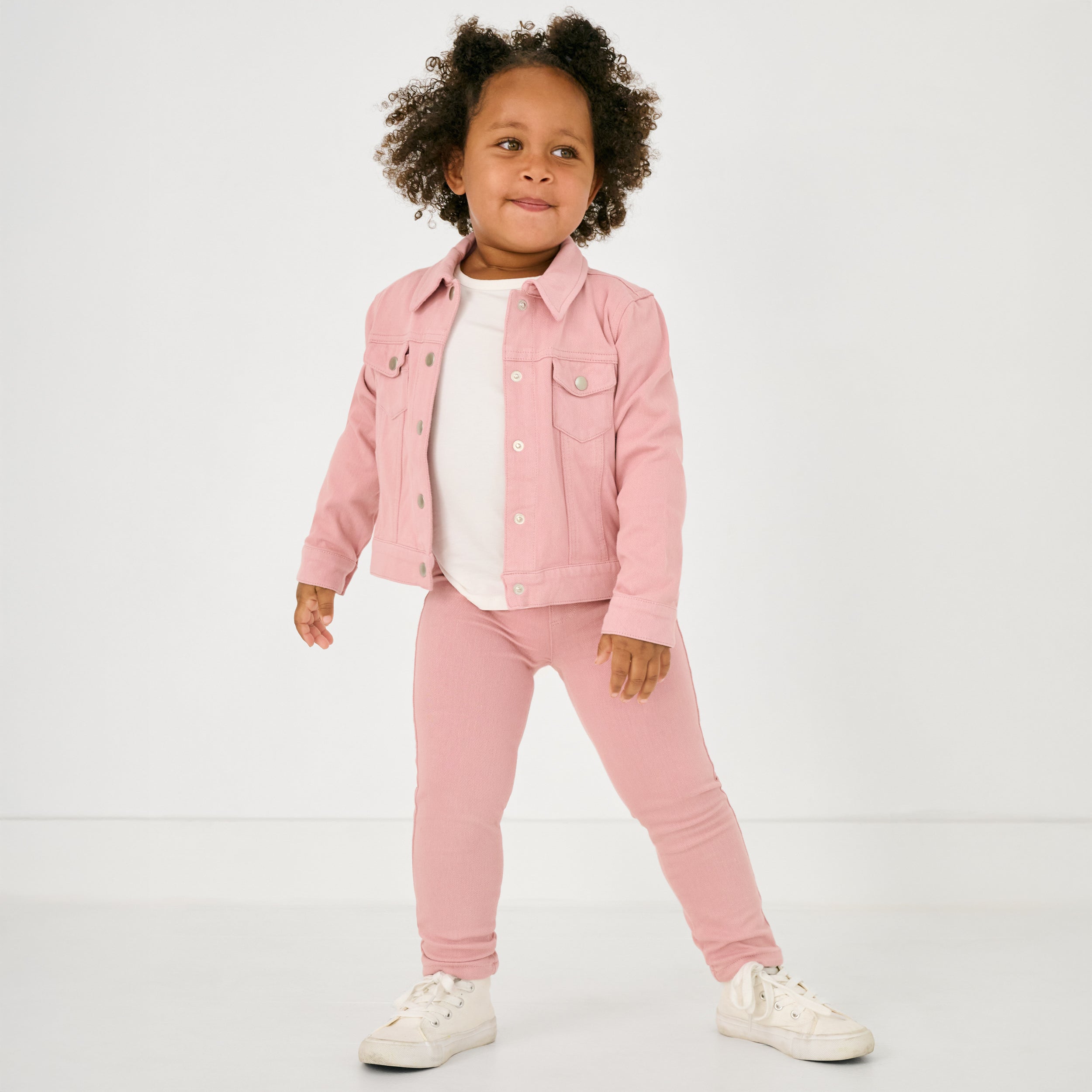 Mauve Blush Denim Trucker Jacket
