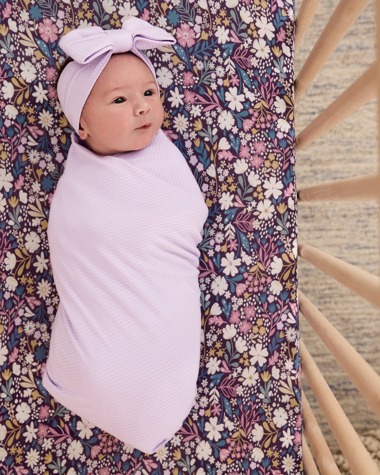 Midnight Petals Fitted Crib Sheet - Image 2