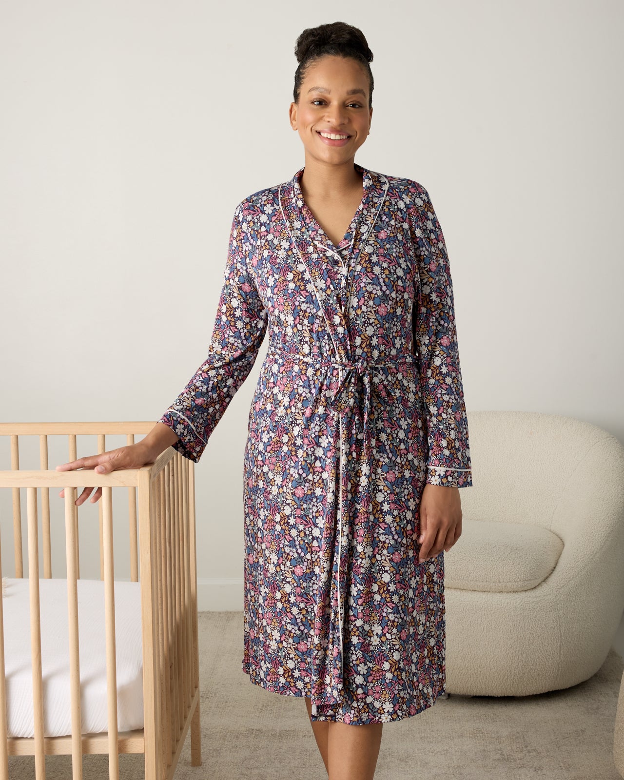 Midnight Petals Women's Robe - Image 4