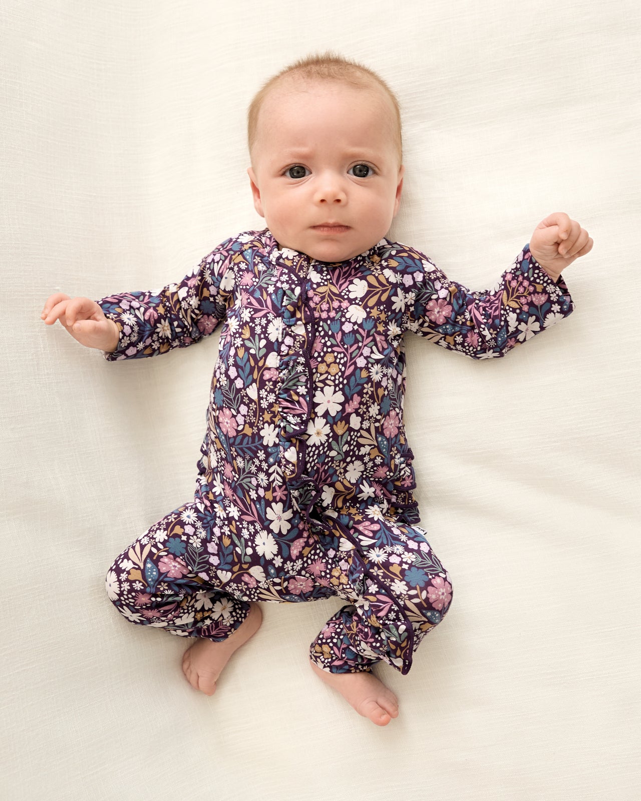 Midnight Petals Ruffle Zippy