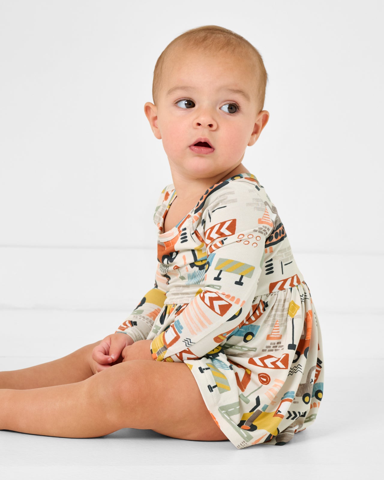 Mini Builders Skater Dress with Bodysuit - Image 3