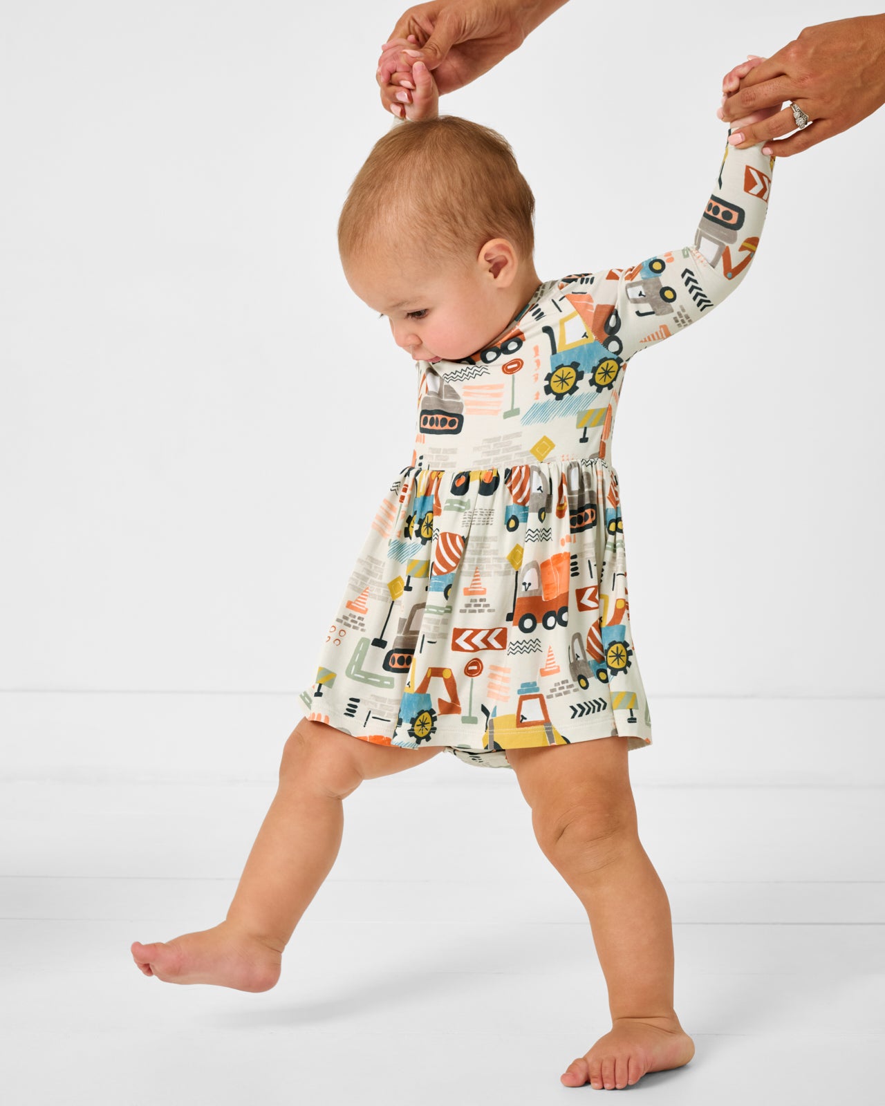 Mini Builders Skater Dress with Bodysuit - Image 2