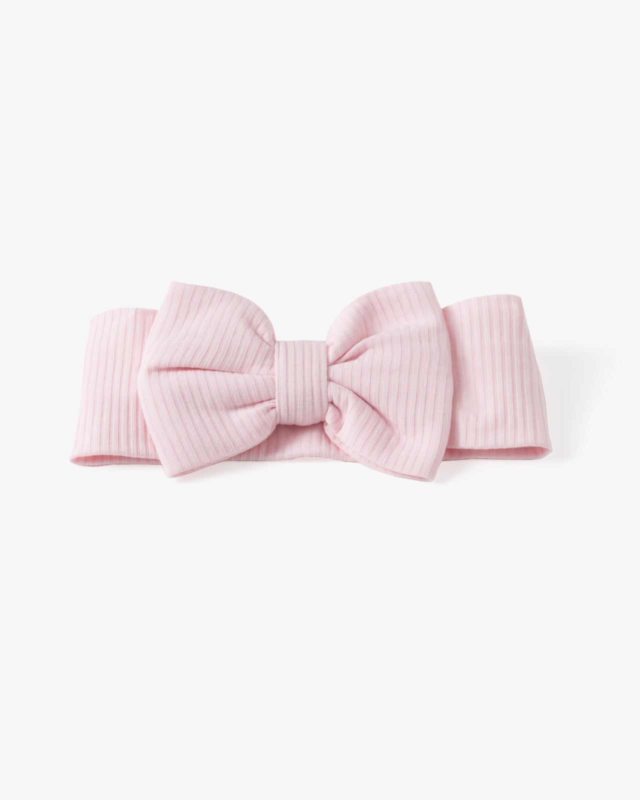 Prima Pink Ribbed Luxe Bow Headband - Image 6