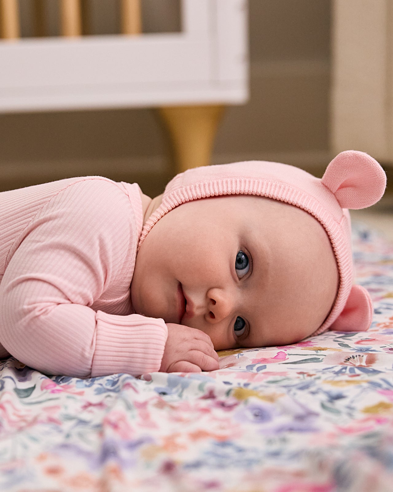 Prima Pink Bear Bonnet - Image 2
