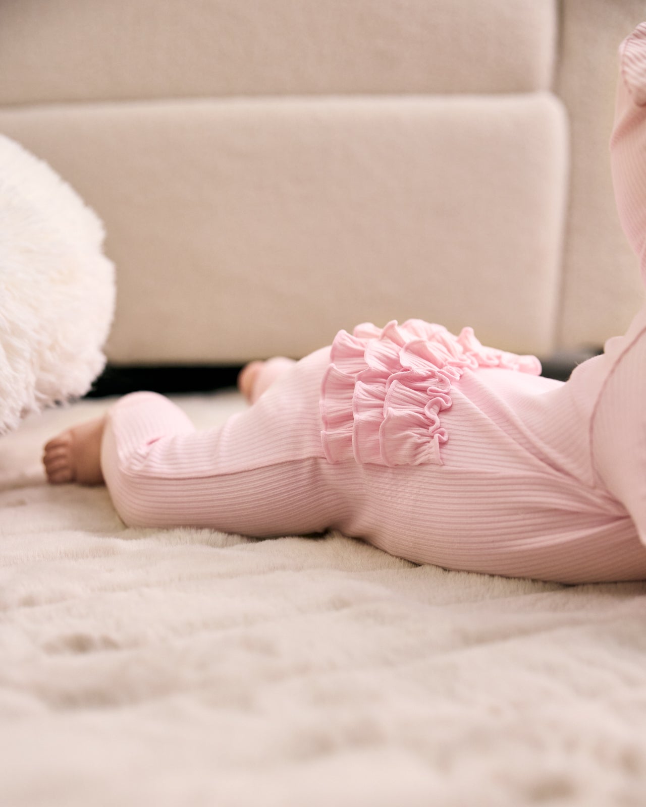 Prima Pink Ribbed Ruffle Zippy - Image 4
