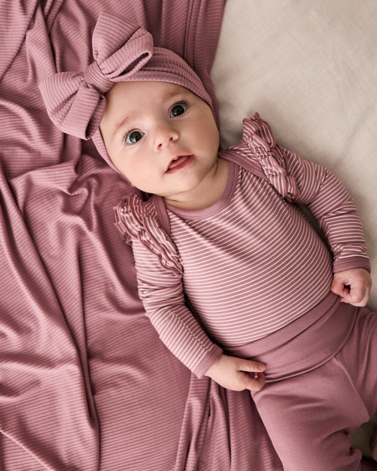 Rosewood Stripe Flutter Bodysuit - Image 3