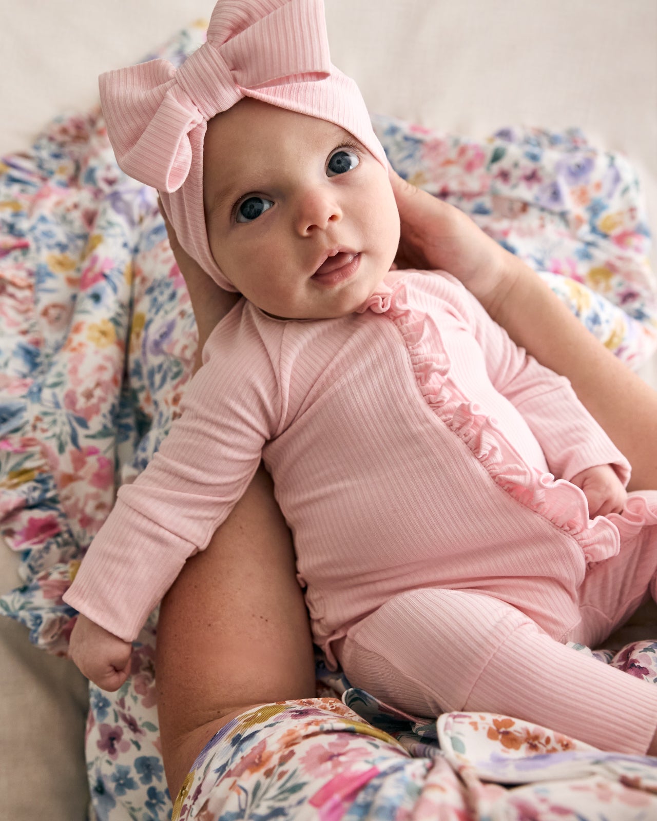 Prima Pink Ribbed Ruffle Zippy - Image 2