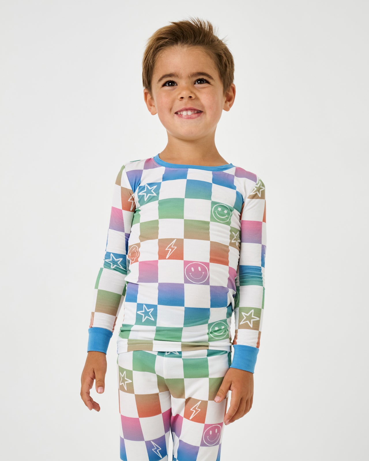 Ombre Cheery Checks Two-Piece Pajama Set - Image 4