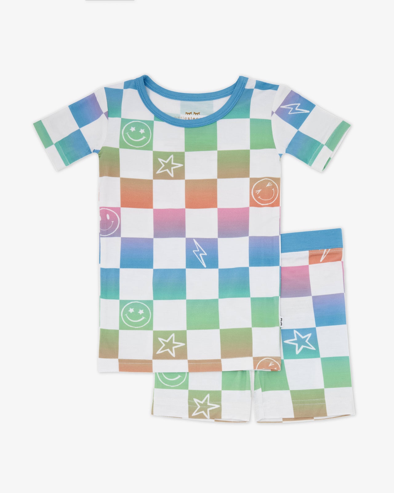 Ombre Cheery Checks Two-Piece Short Sleeve & Shorts Pajama Set - Image 6