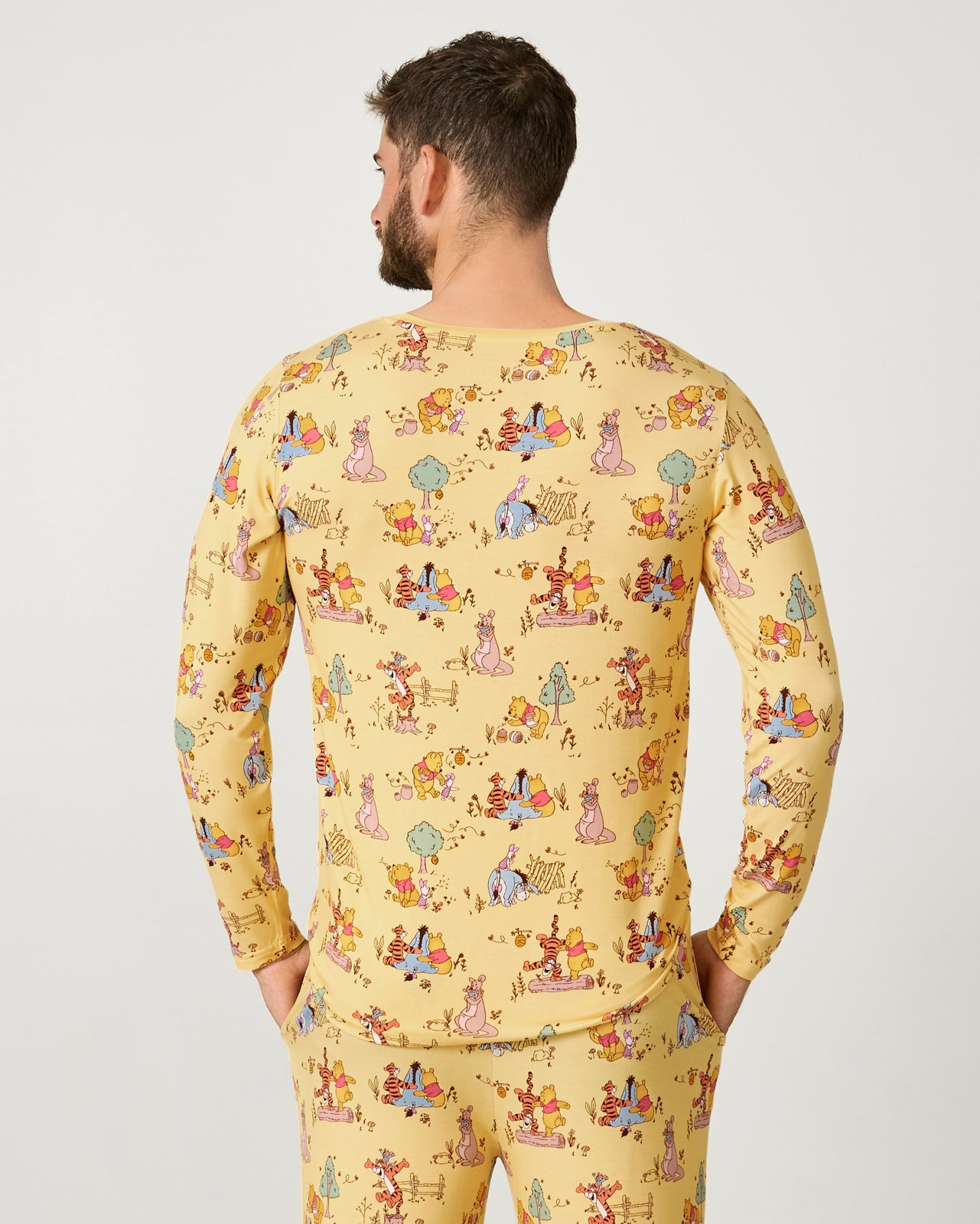 Disney Playtime With Pooh Men's Long Sleeve Pajama Top - Image 5