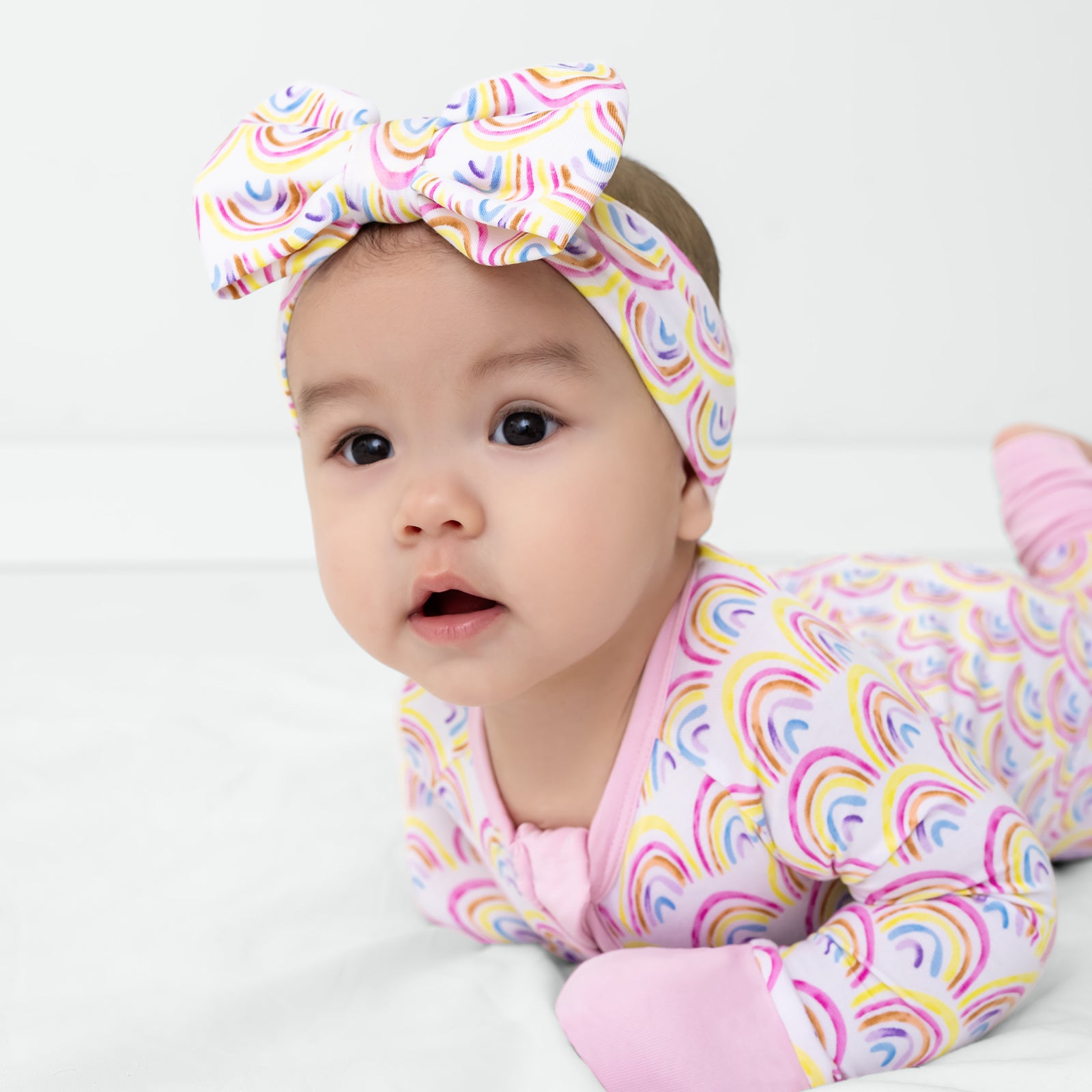 Pastel Rainbows Luxe Bow Headband - Image 2