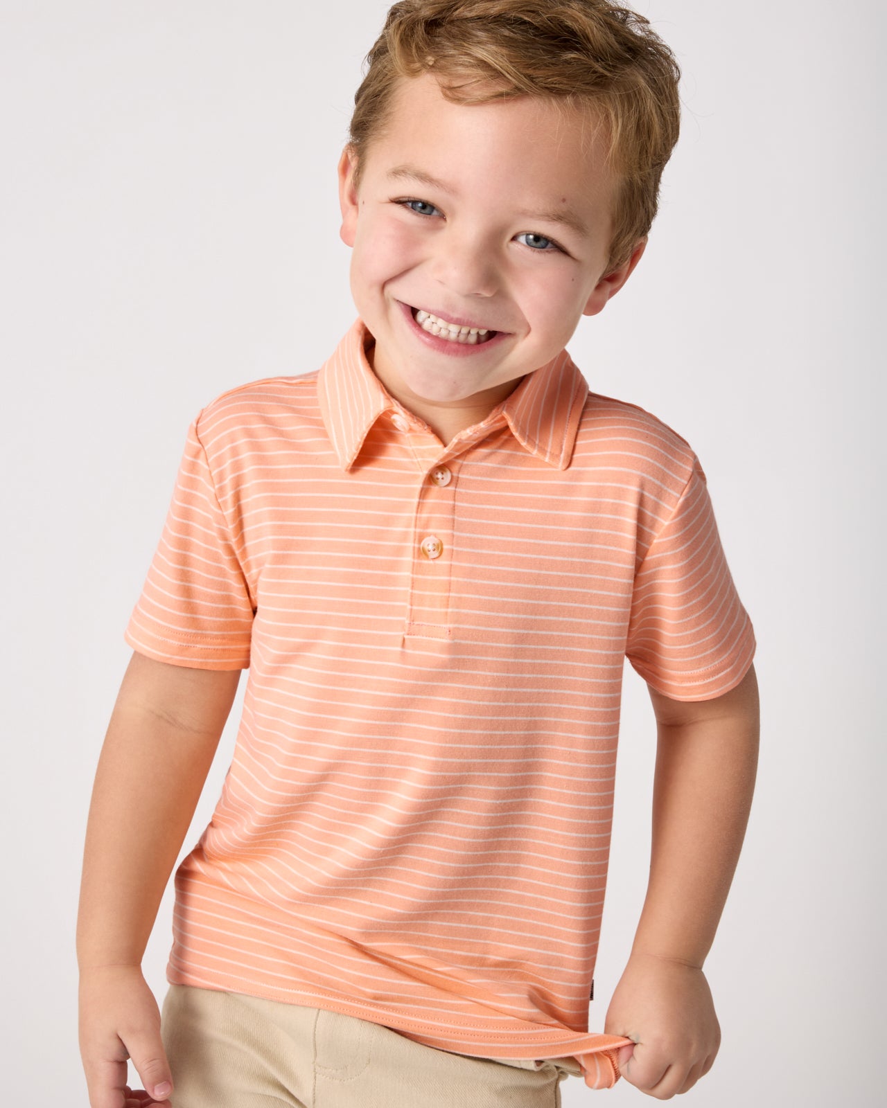 Peachy Keen Stripe Polo Shirt