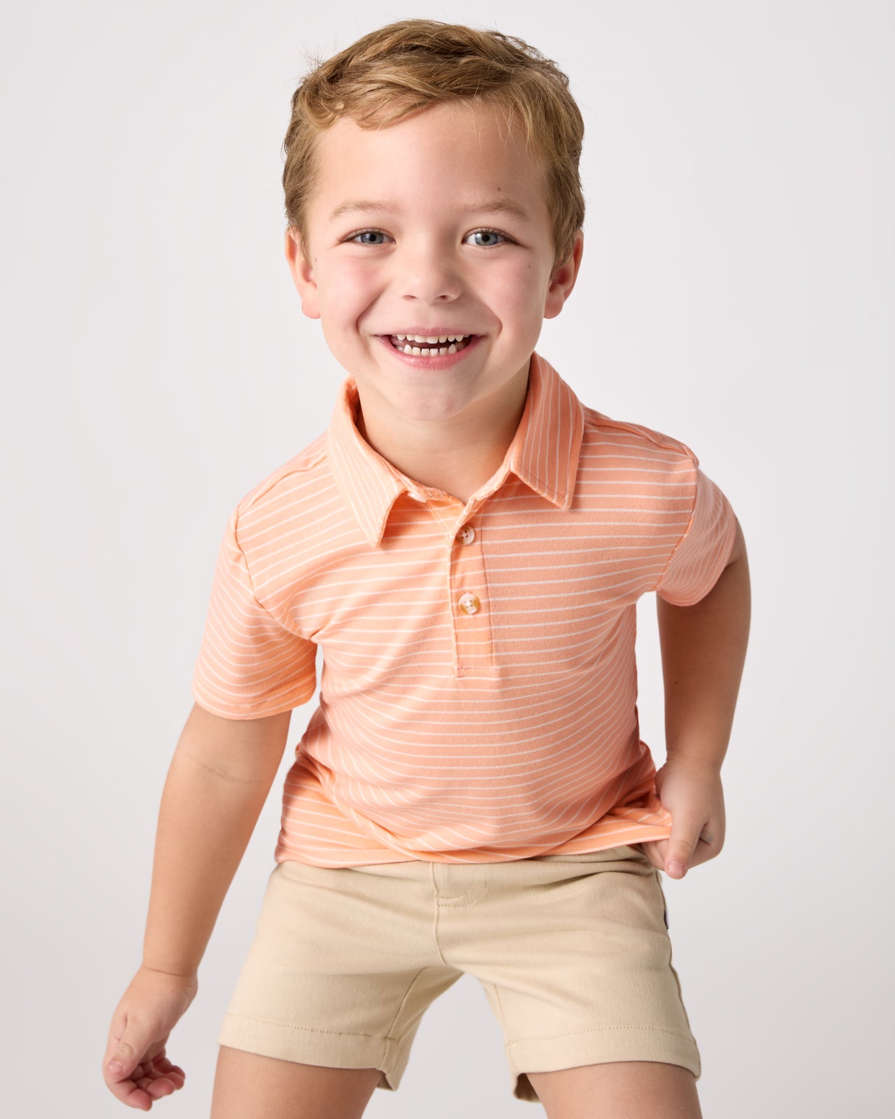 Peachy Keen Stripe Polo Shirt - Image 2