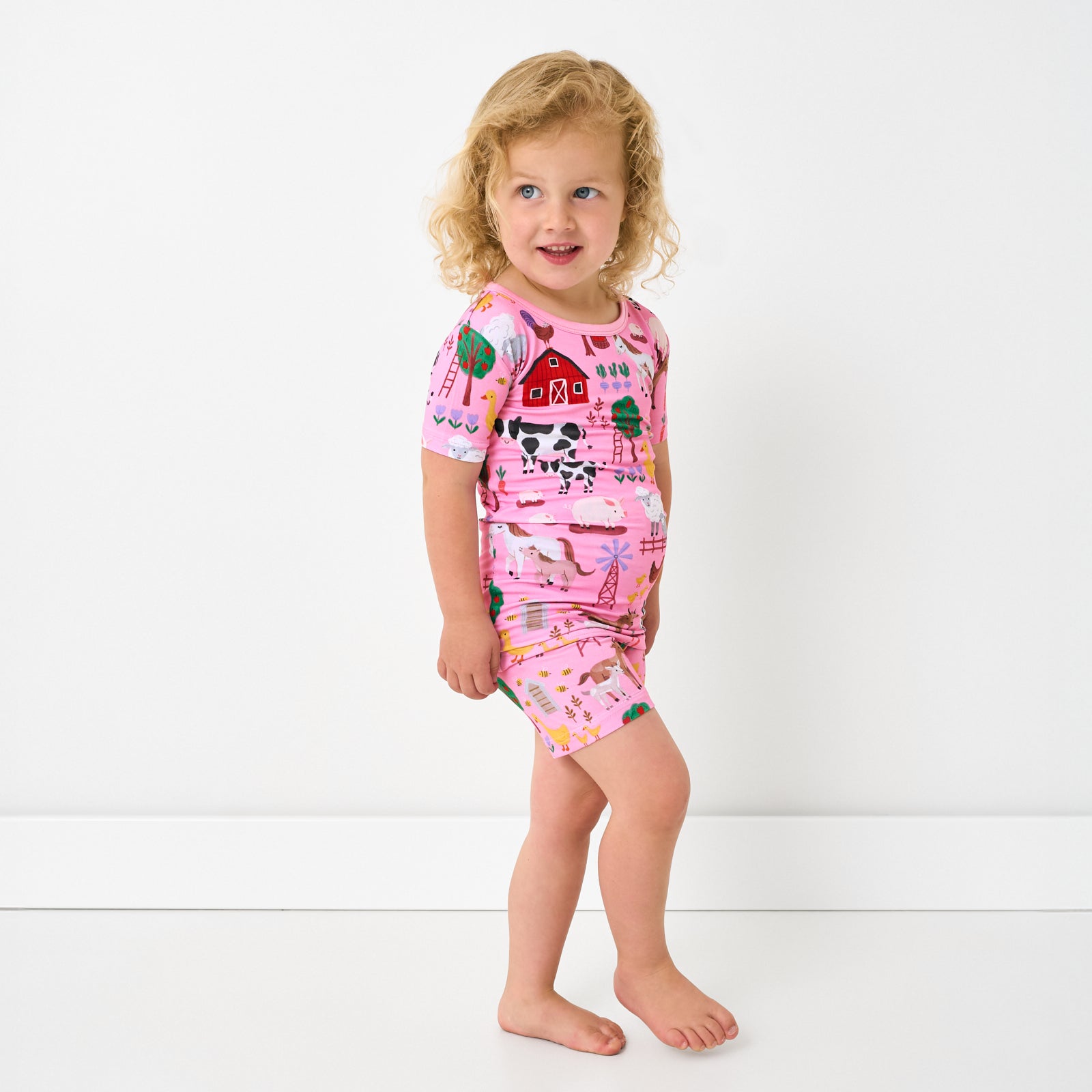 Pink Farm Fam Two-Piece Short Sleeve & Shorts Pajama Set - Image 4