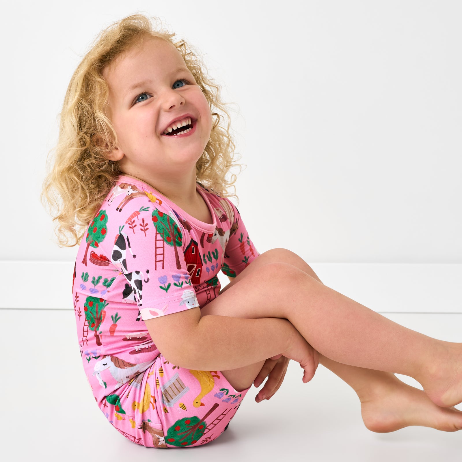 Pink Farm Fam Two-Piece Short Sleeve & Shorts Pajama Set - Image 2