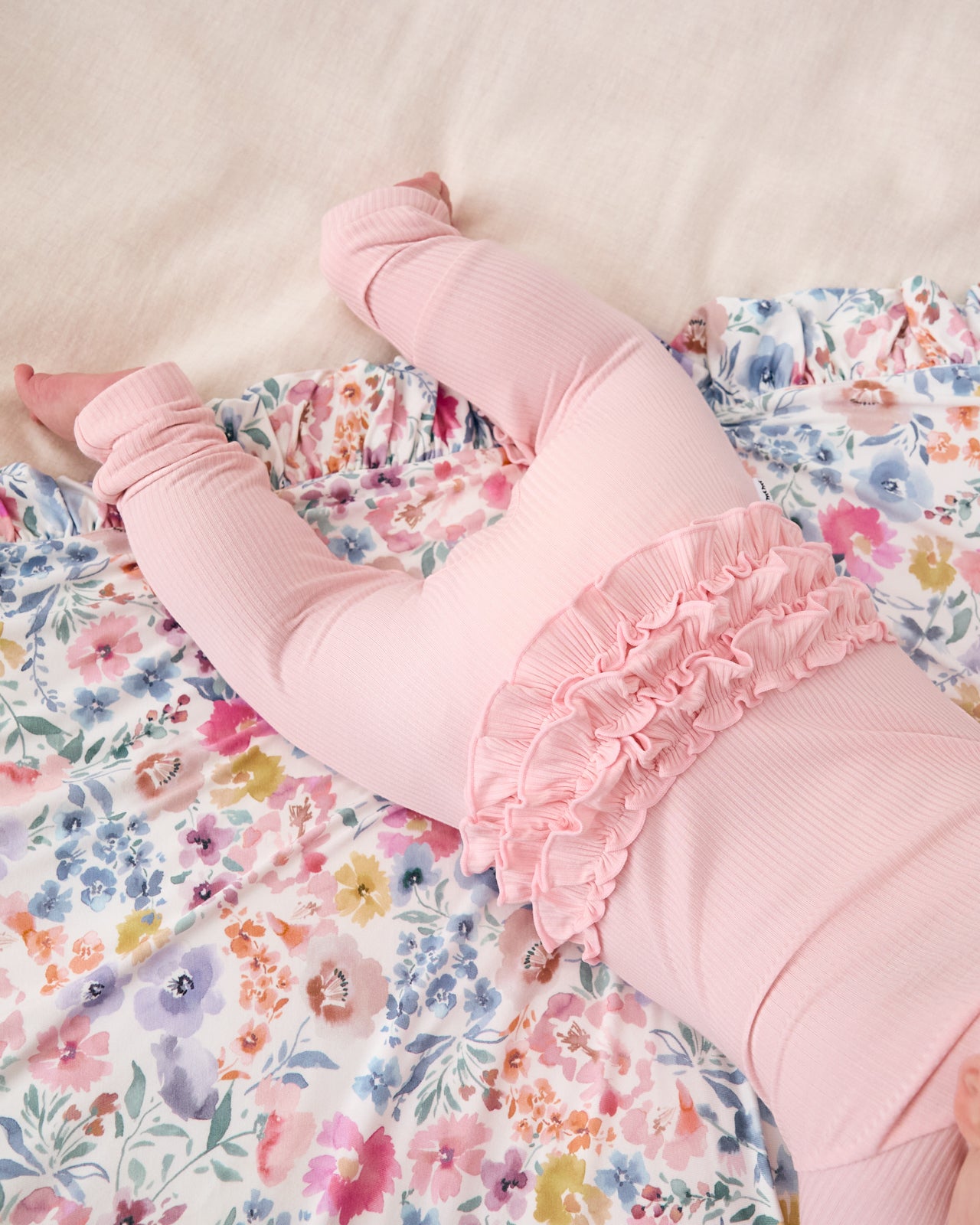 Prima Pink Ribbed Ruffle Zippy - Image 3