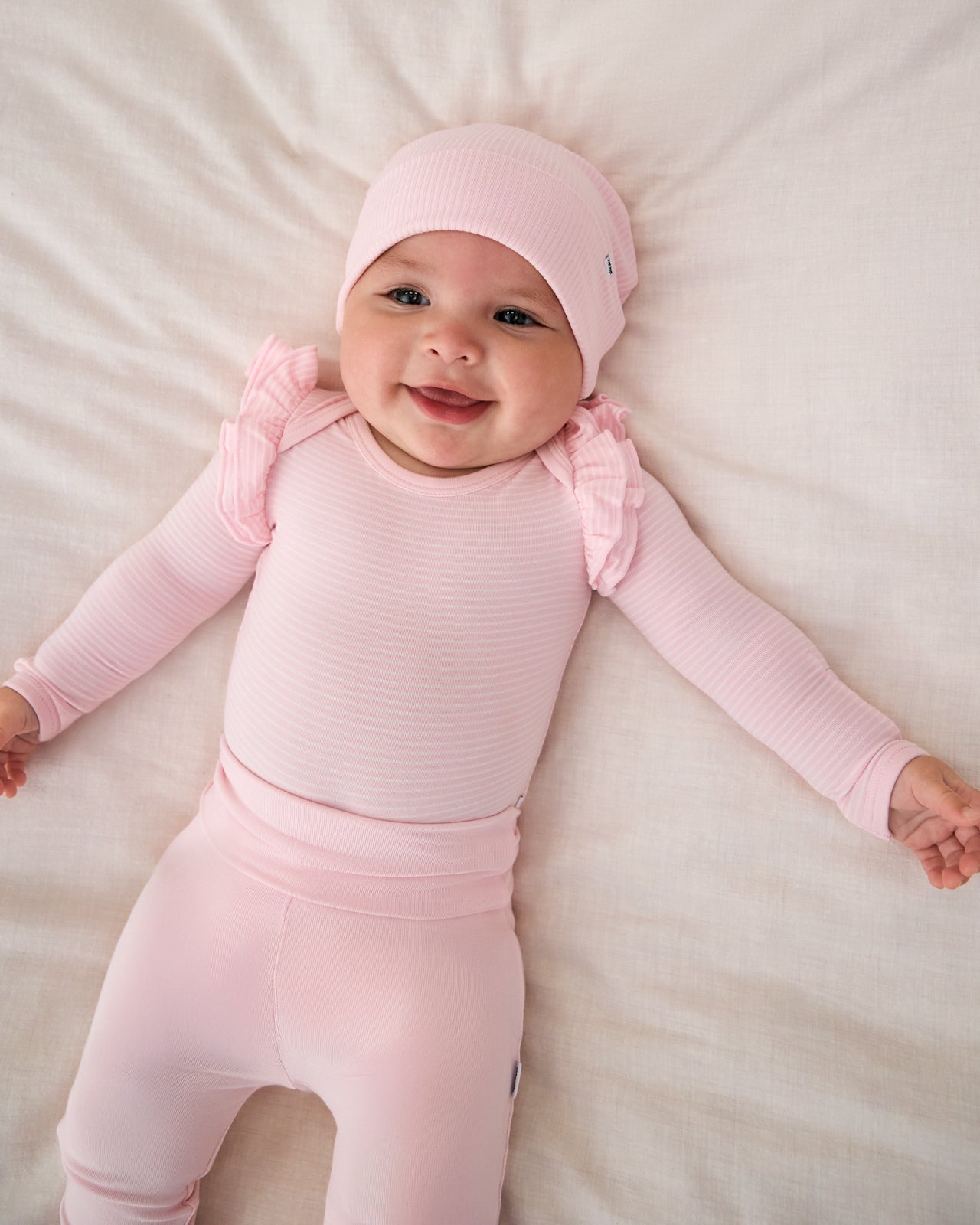Prima Pink Stripe Flutter Bodysuit - Image 4