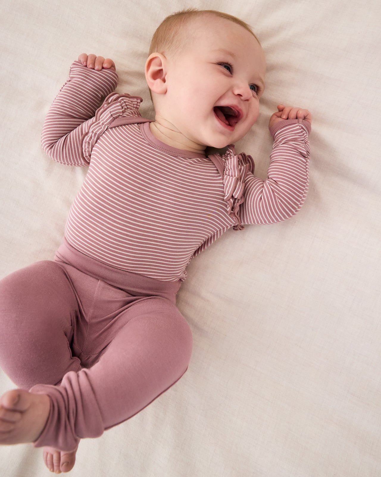 Rosewood Stripe Flutter Bodysuit - Image 2