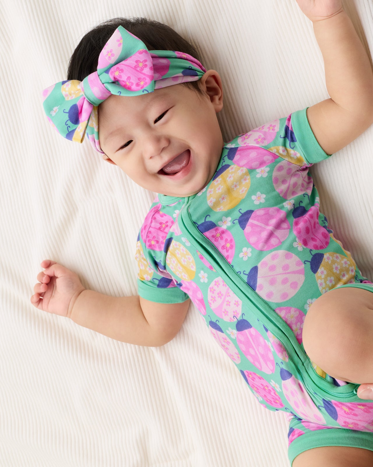 Ladybug Meadow Luxe Bow Headband - Image 3