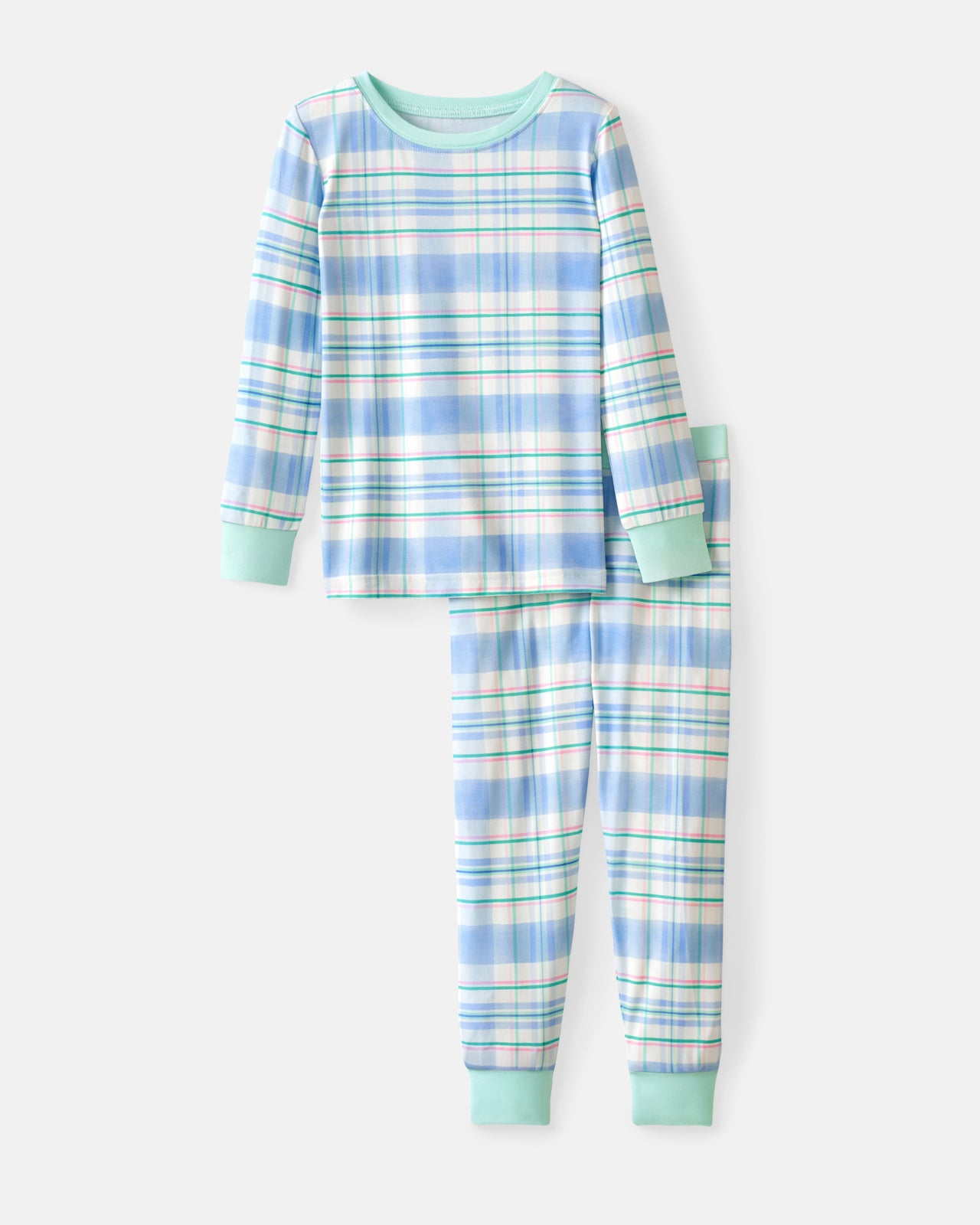 Springtime Plaid Two-Piece Pajama Set - Image 5