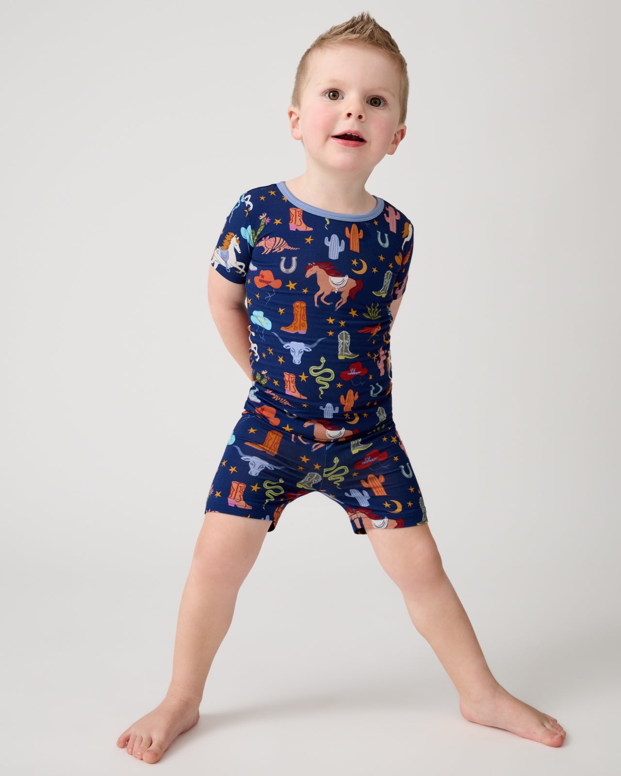 Blue Rancher Roundup Two-Piece Short Sleeve & Shorts Pajama Set - Image 2