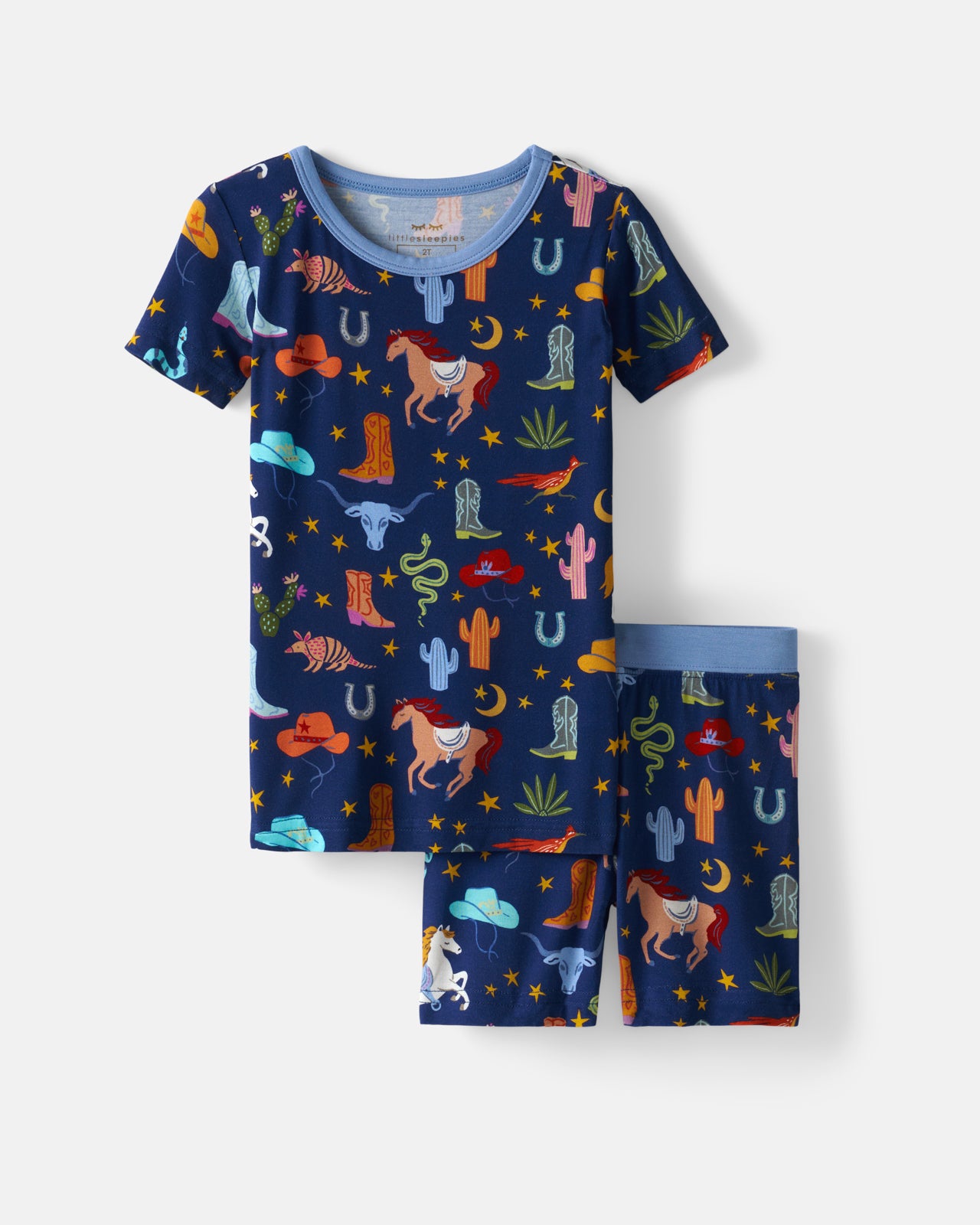 Blue Rancher Roundup Two-Piece Short Sleeve & Shorts Pajama Set - Image 4