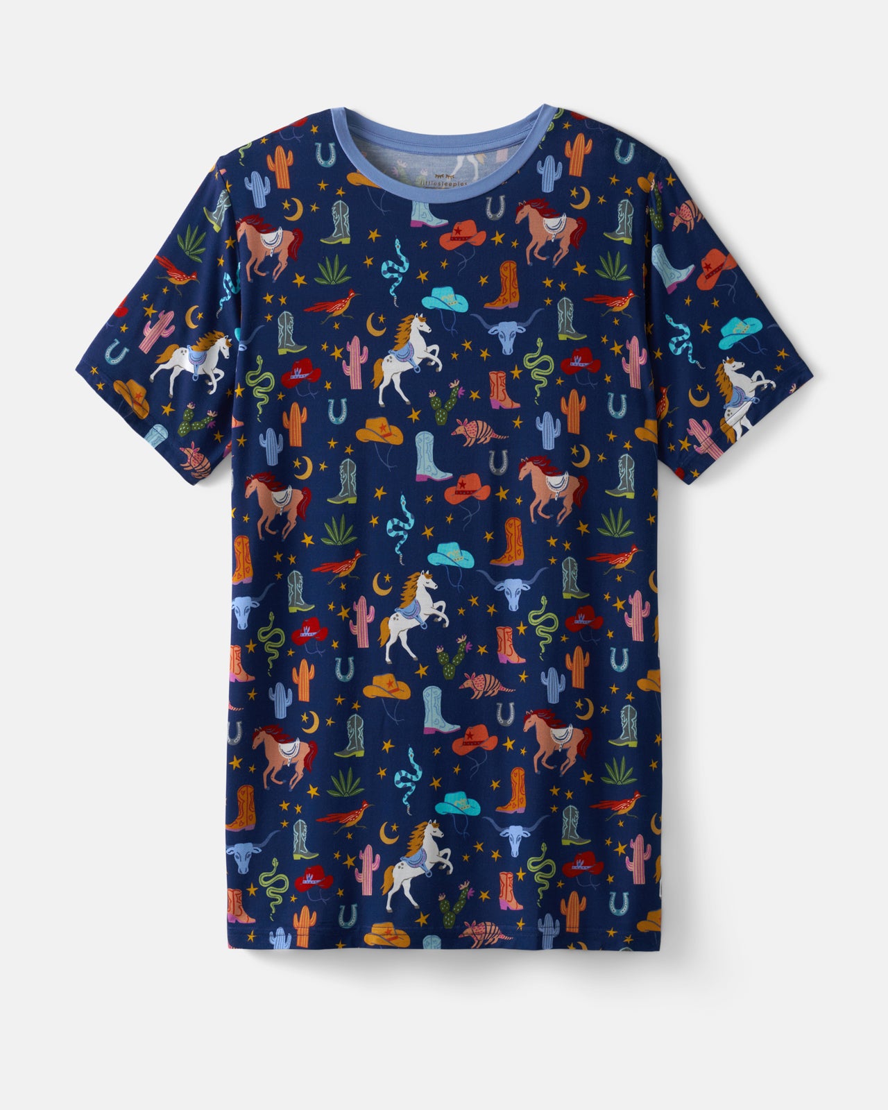 Blue Rancher Roundup Men's Short Sleeve Pajama Top - Image 6