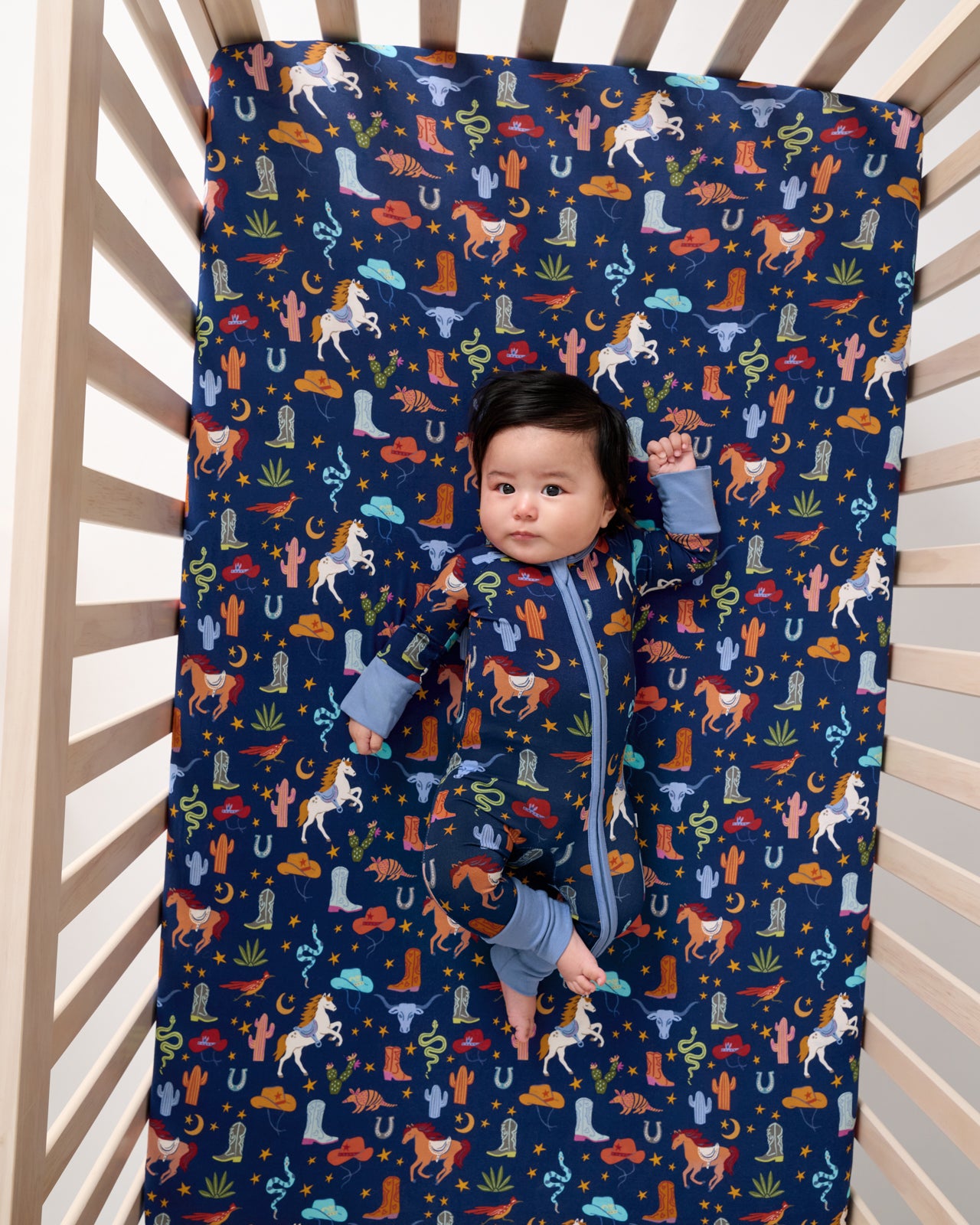 Blue Rancher Roundup Fitted Crib Sheet - Image 2