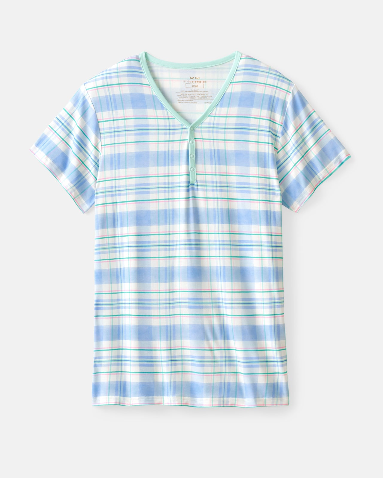 Springtime Plaid Women's Short Sleeve Pajama Top - Image 7