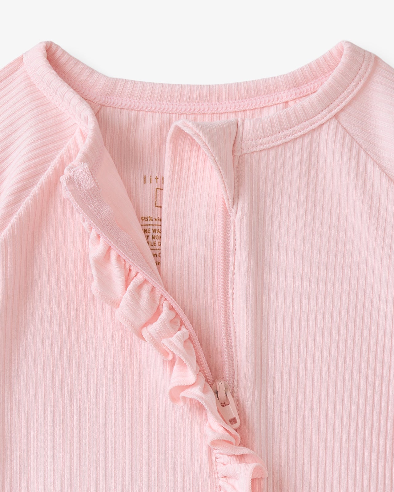 Prima Pink Ribbed Ruffle Zippy - Image 7