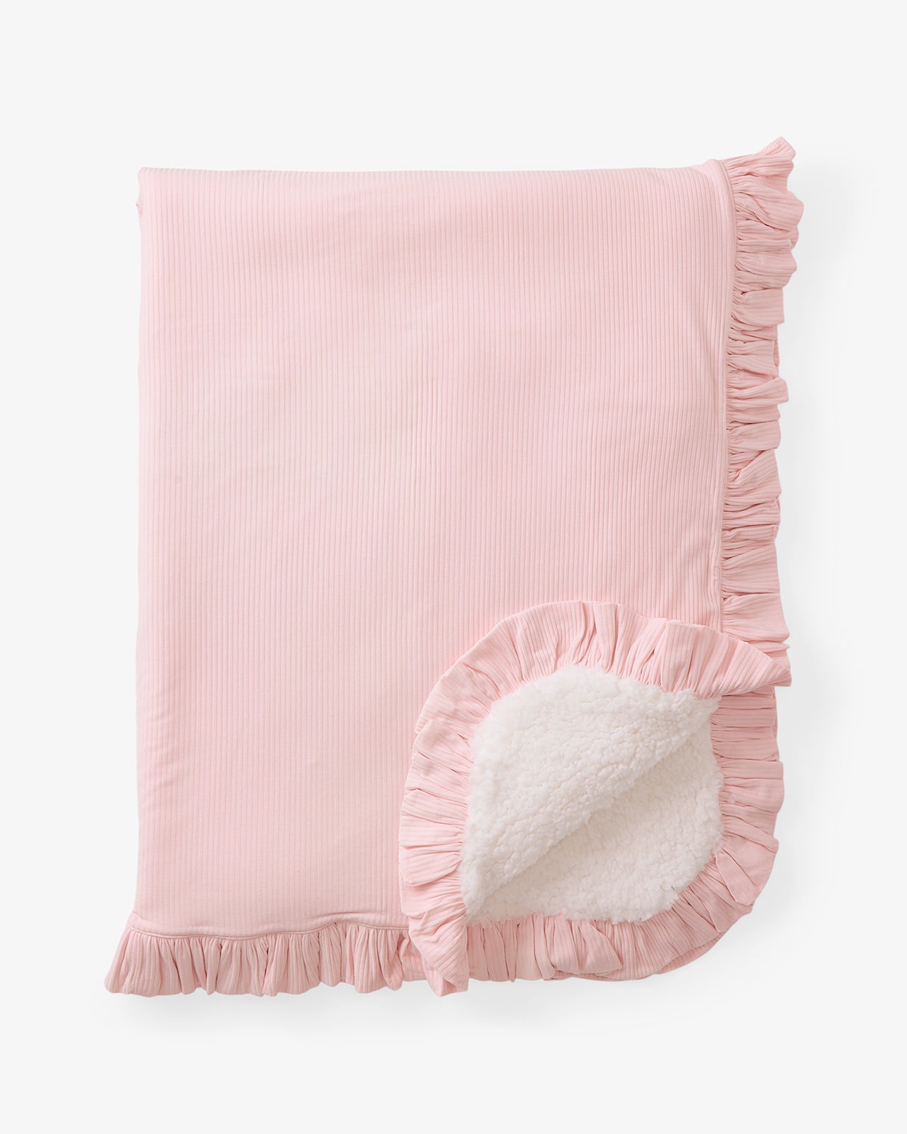 Prima Pink Ribbed Ruffle Mini Cloud Blanket® - Image 5