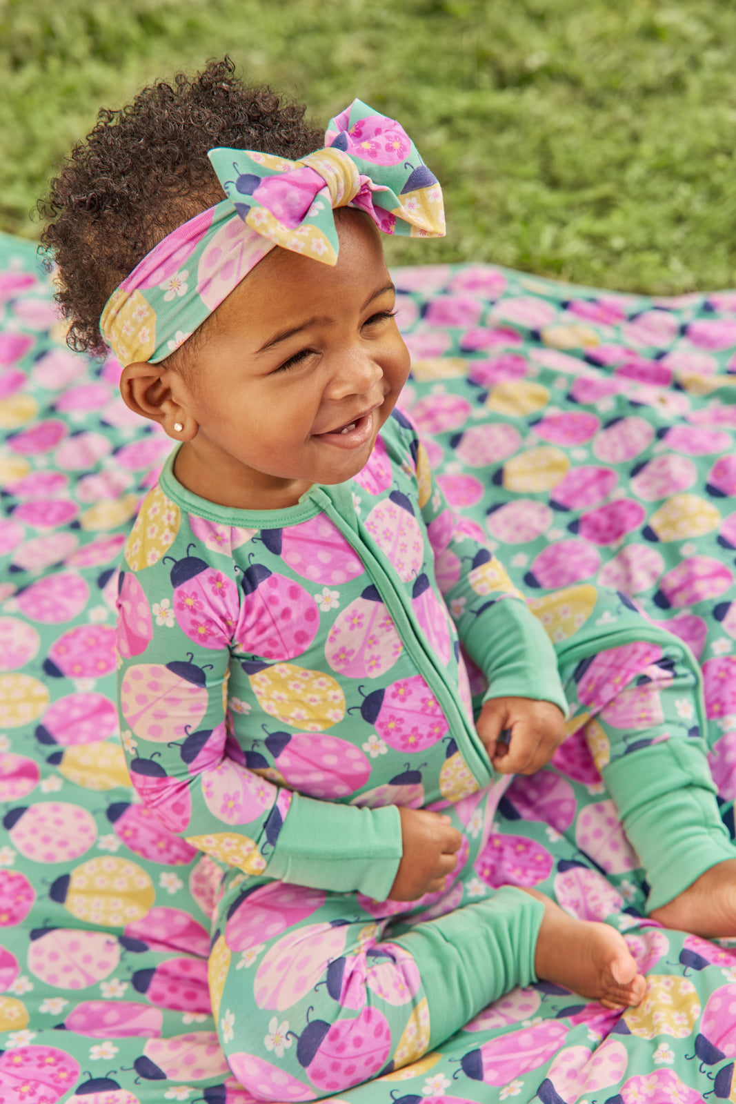 Ladybug Meadow Luxe Bow Headband - Image 5