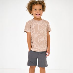 Washed Black Drawstring Shorts