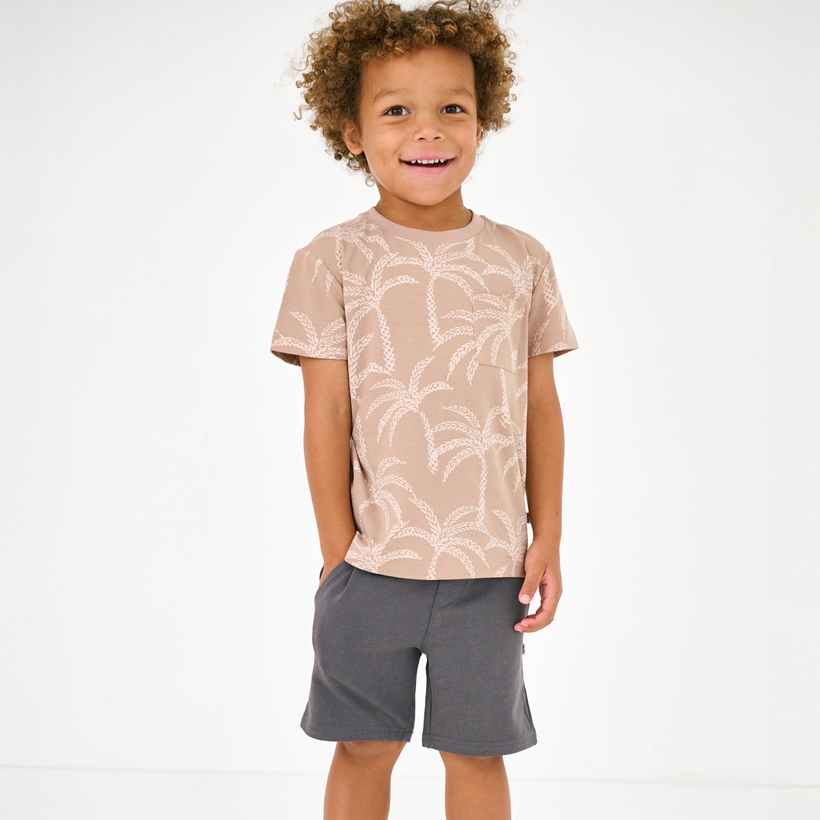 Washed Black Drawstring Shorts